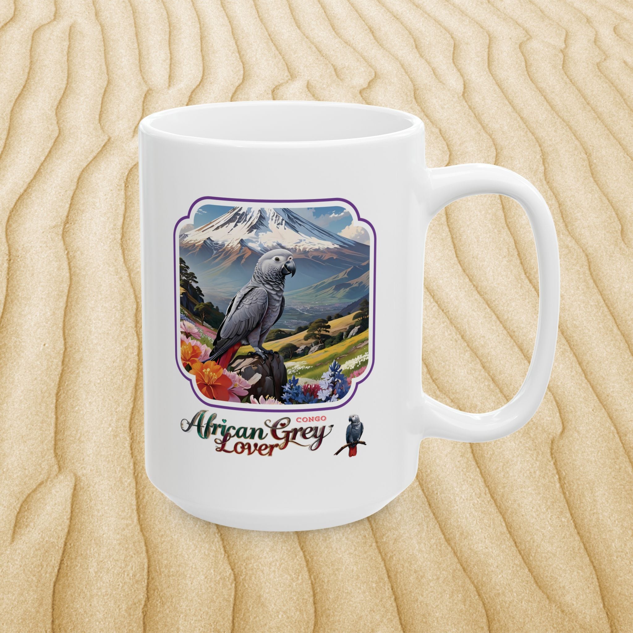African Grey Congo Ceramic Coffee Mug