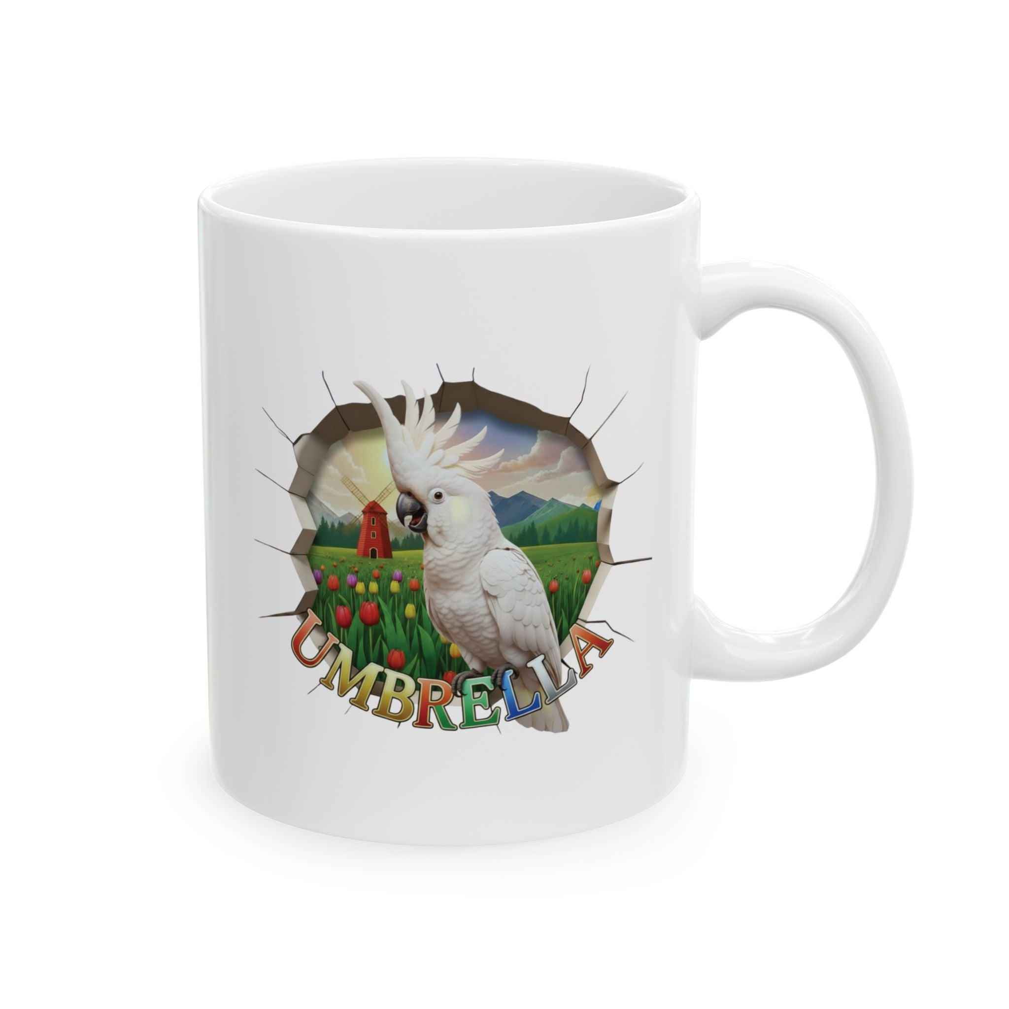 White Umbrella Garden Mug