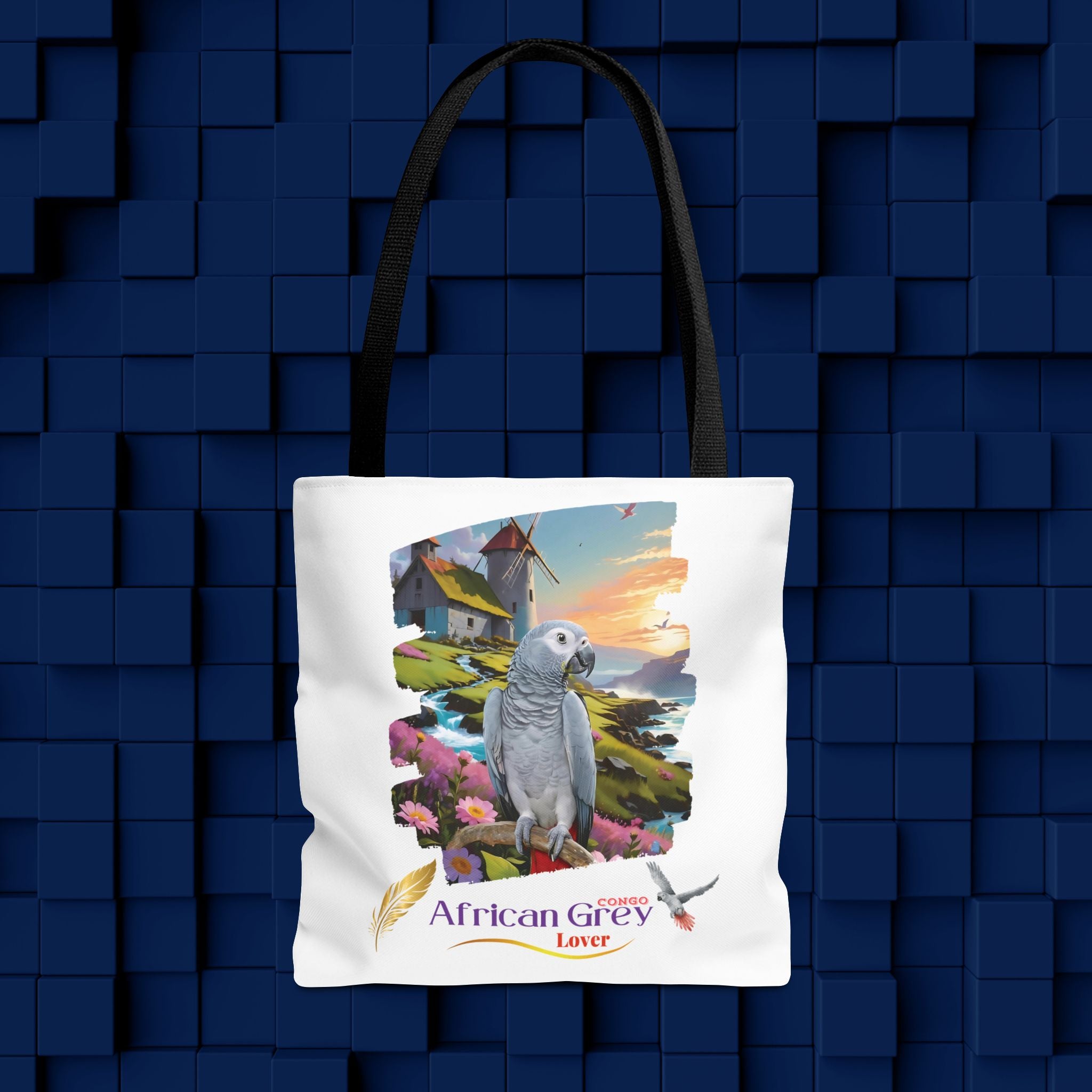 Tote Bag With African Grey Lover Design