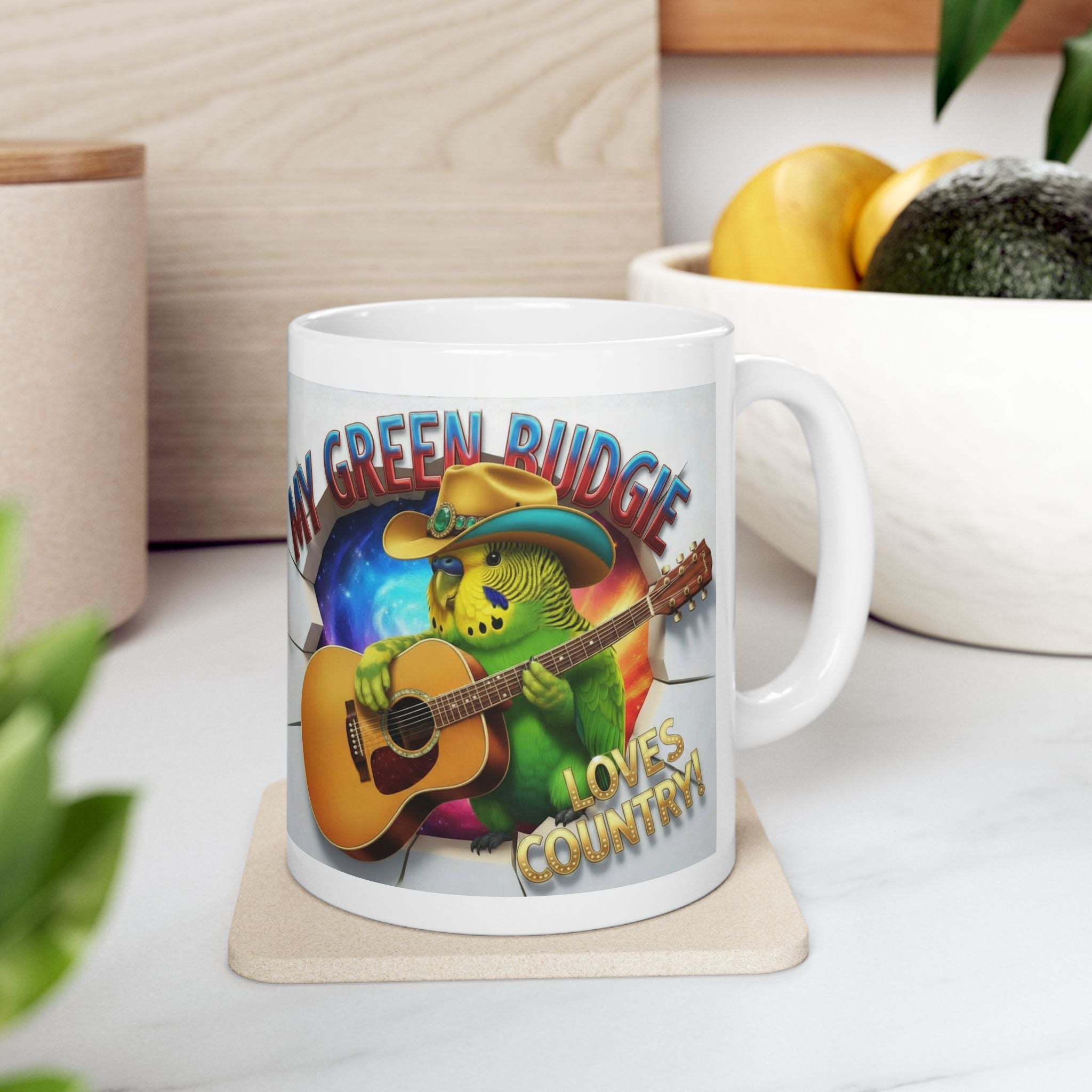 My Blue Budgie Loves Country Mug