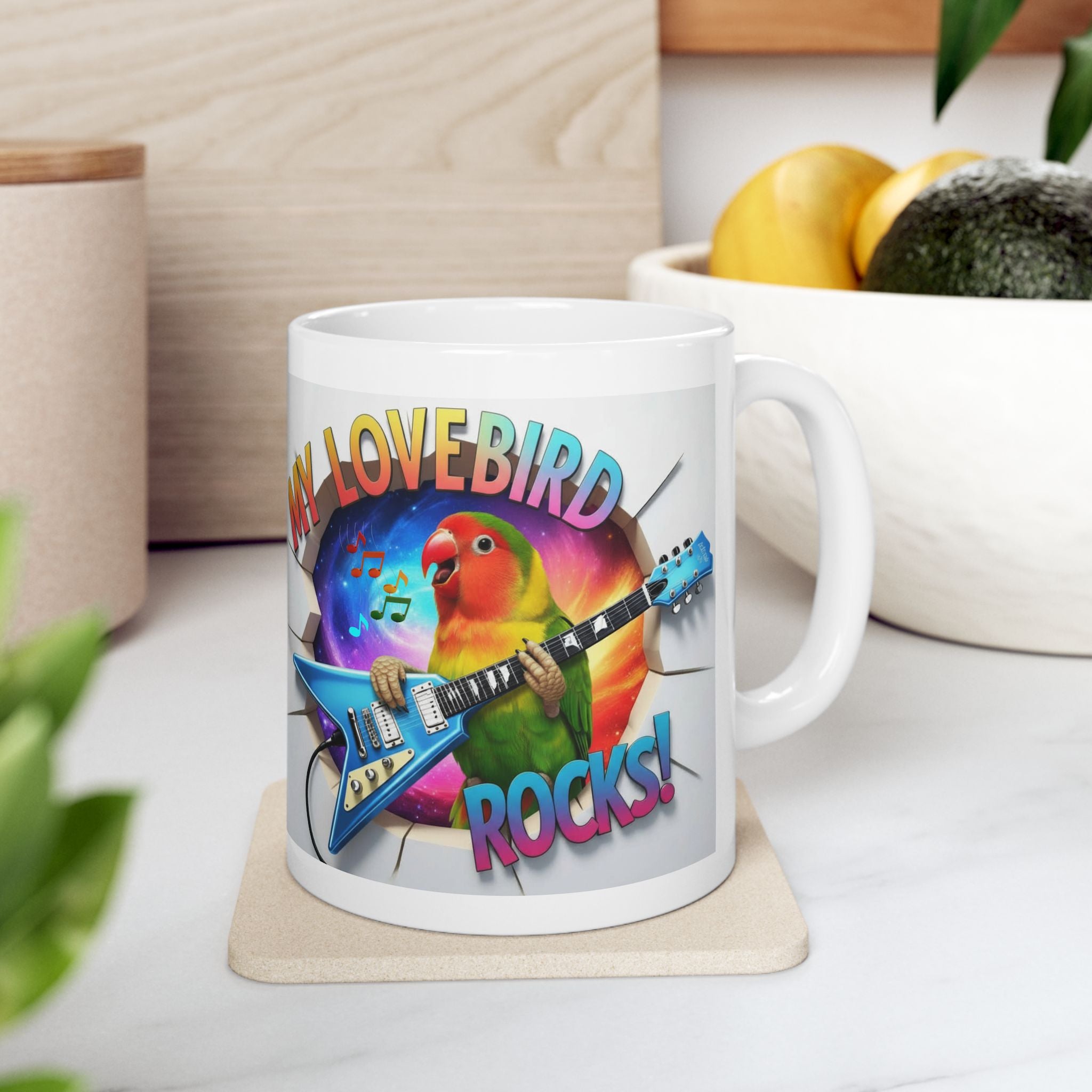 My Lovebird Rocks Guitar Mug