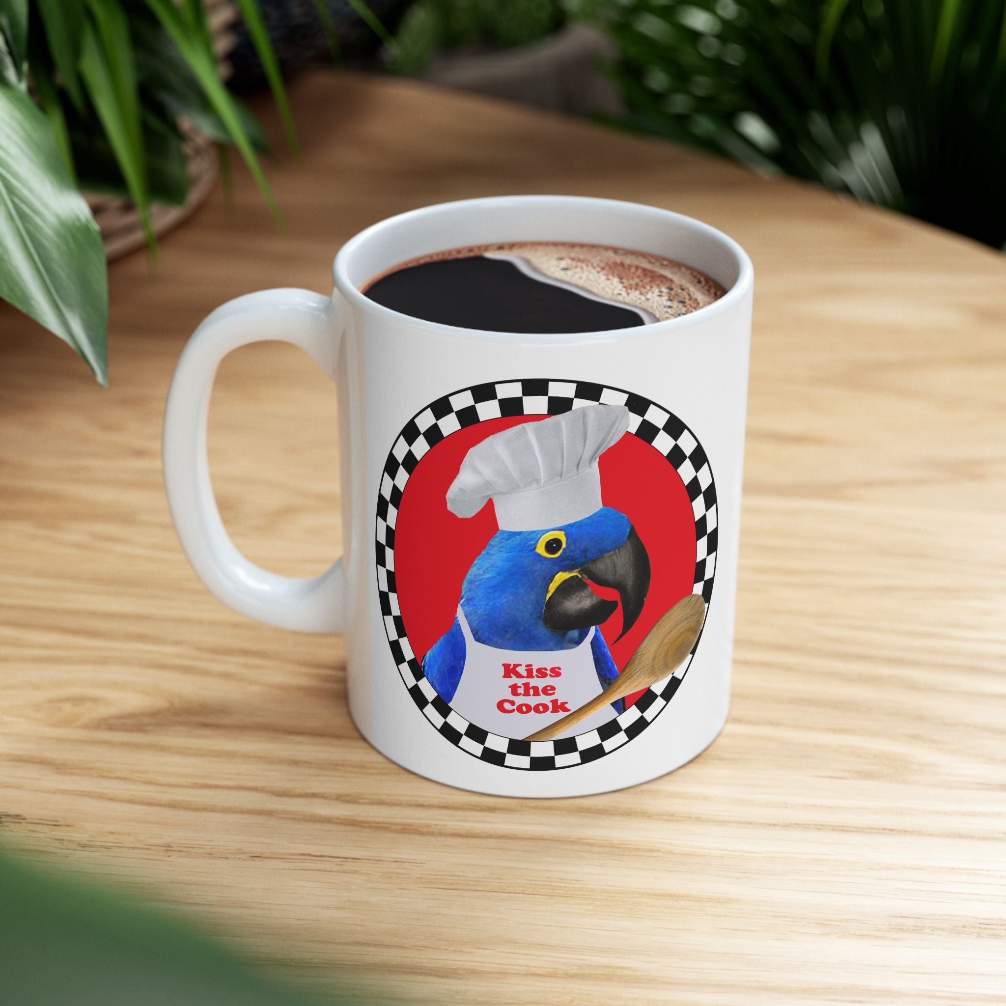 Kiss The Cook Spoon Hyacinth Mug