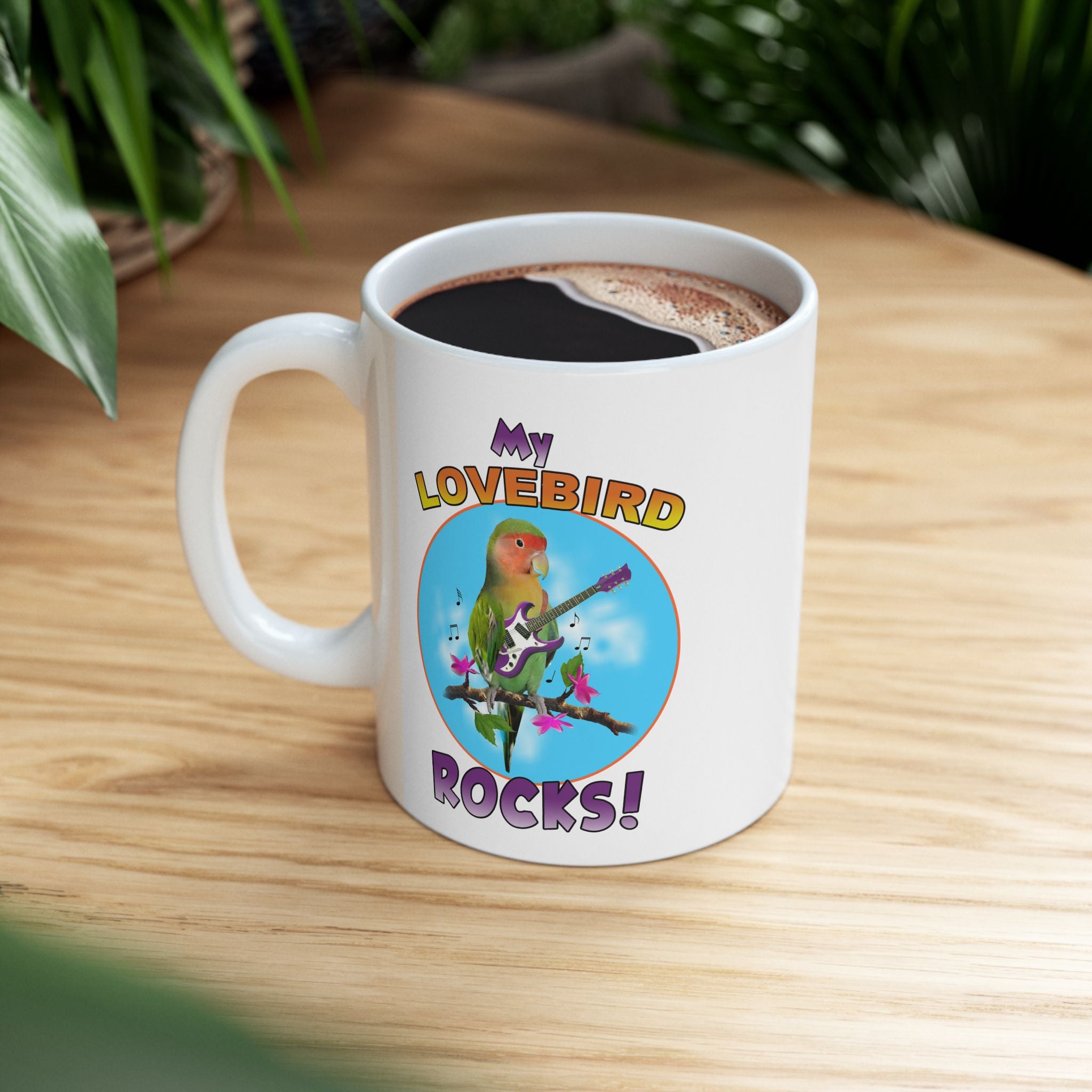 My Lovebird Rocks Guitar Mug
