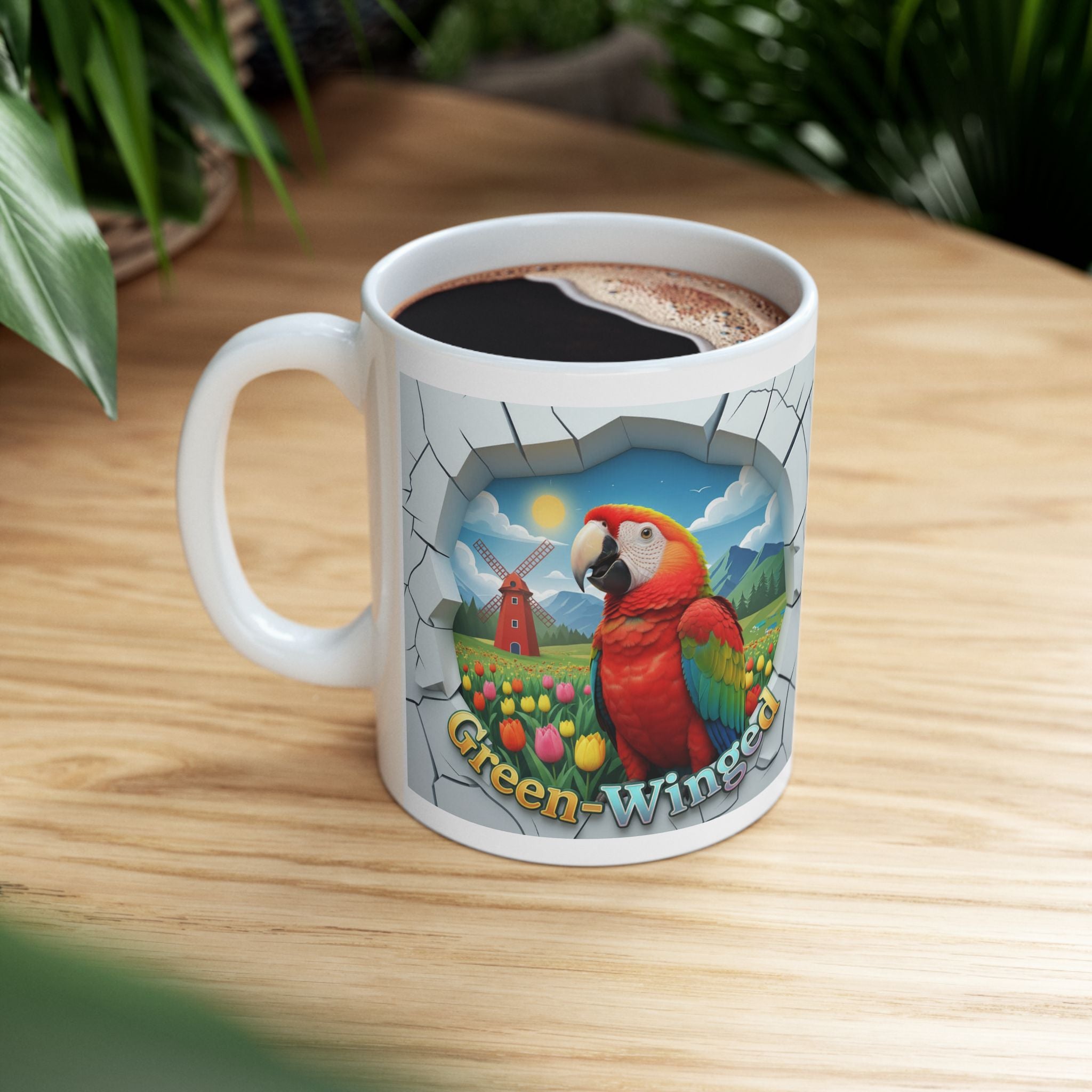Green Winged Nature Scenic Mug