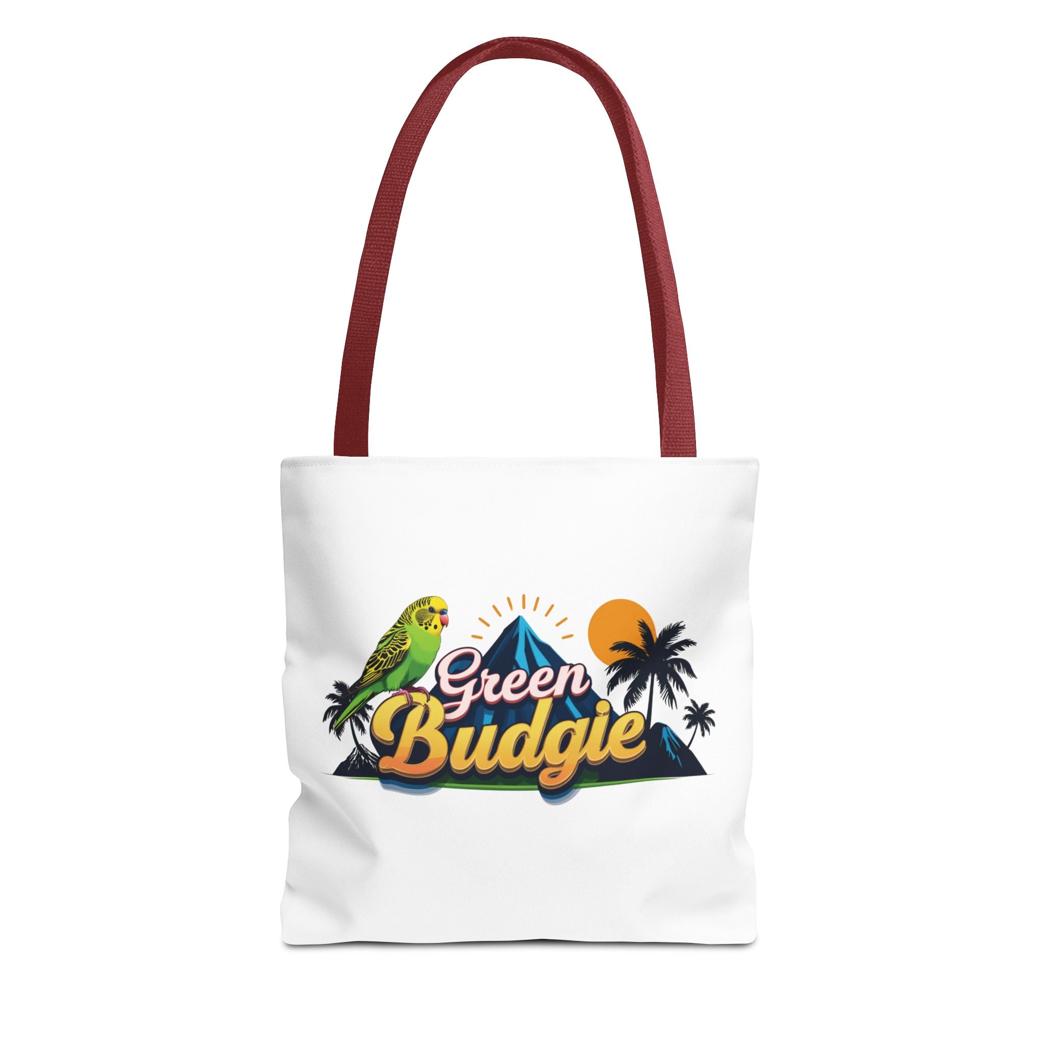 Green Budgie Sunset Island Tote Bag
