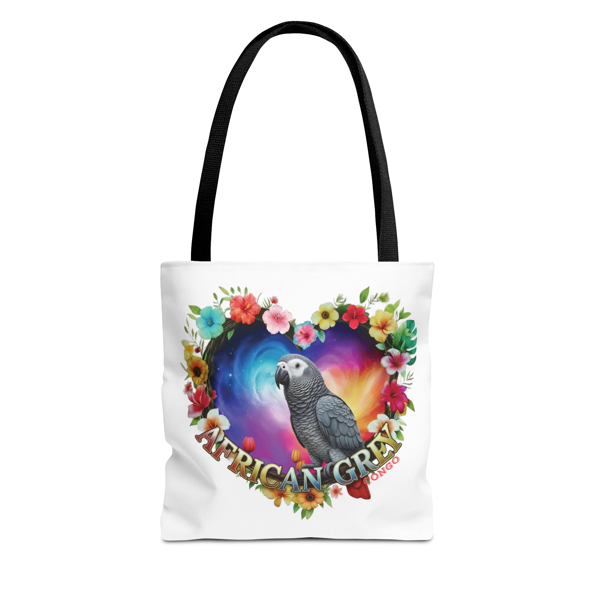 Floral African Grey Congo Tote Bag