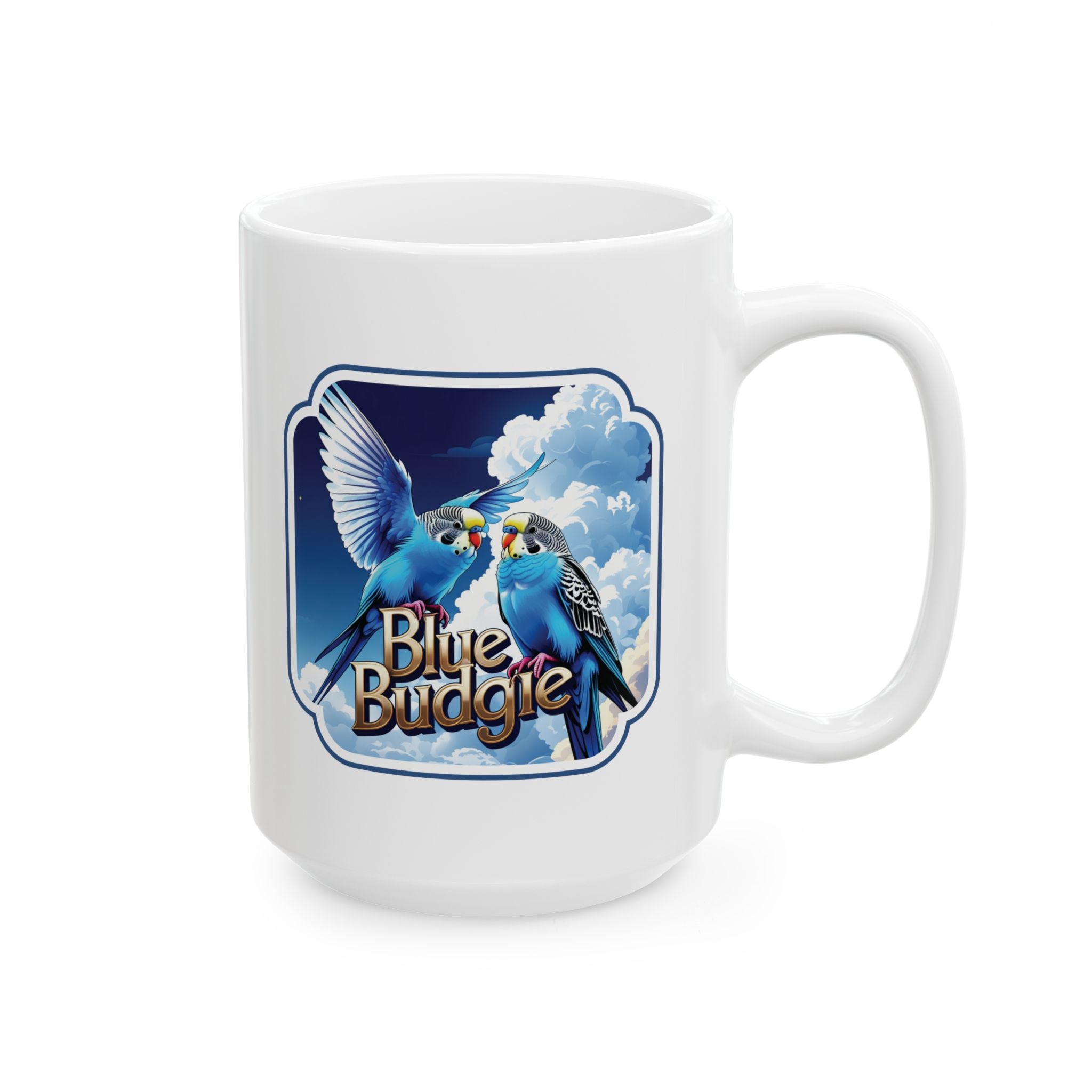 Flying Blue Budgie Sky Mug