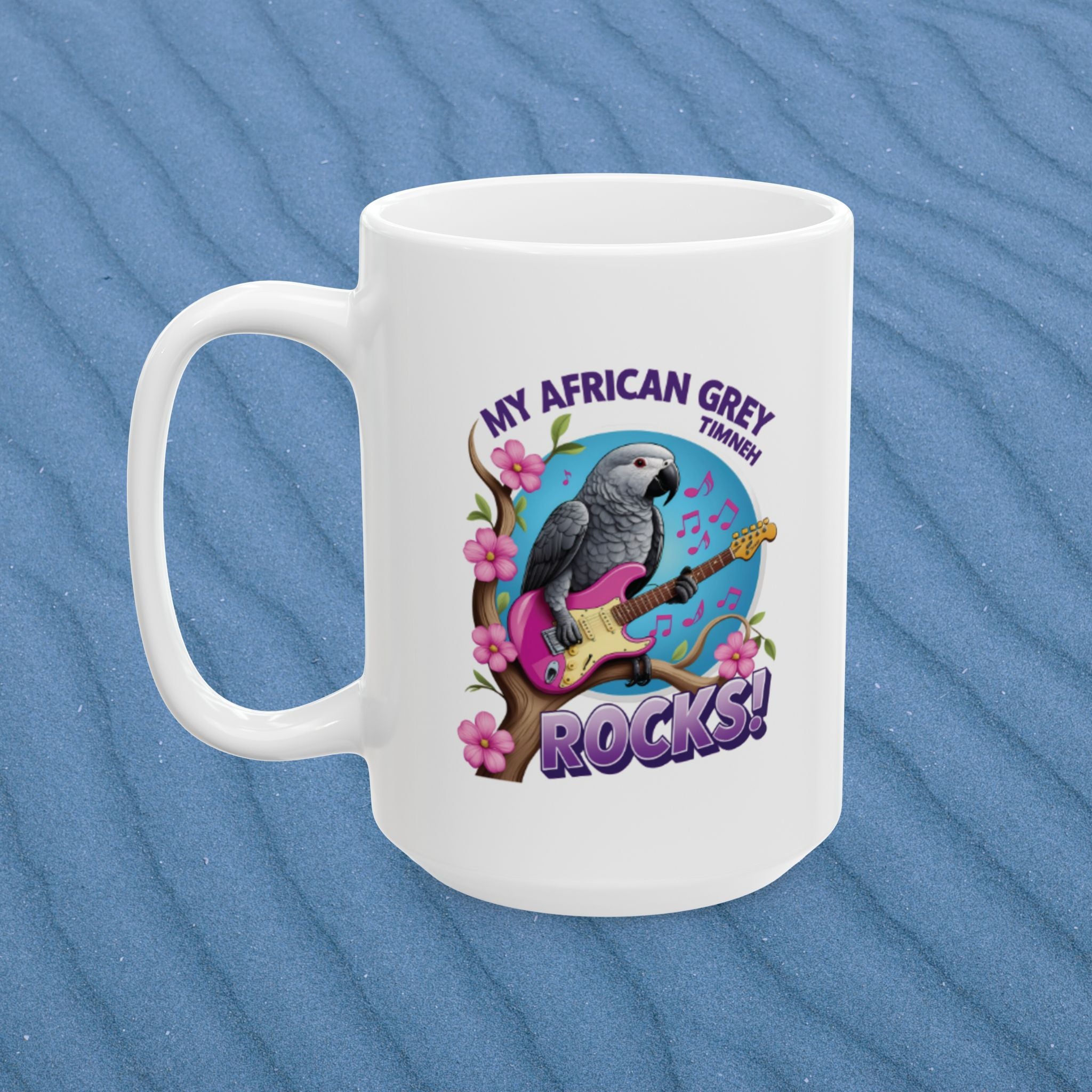 African Grey Timneh Rocks Mug