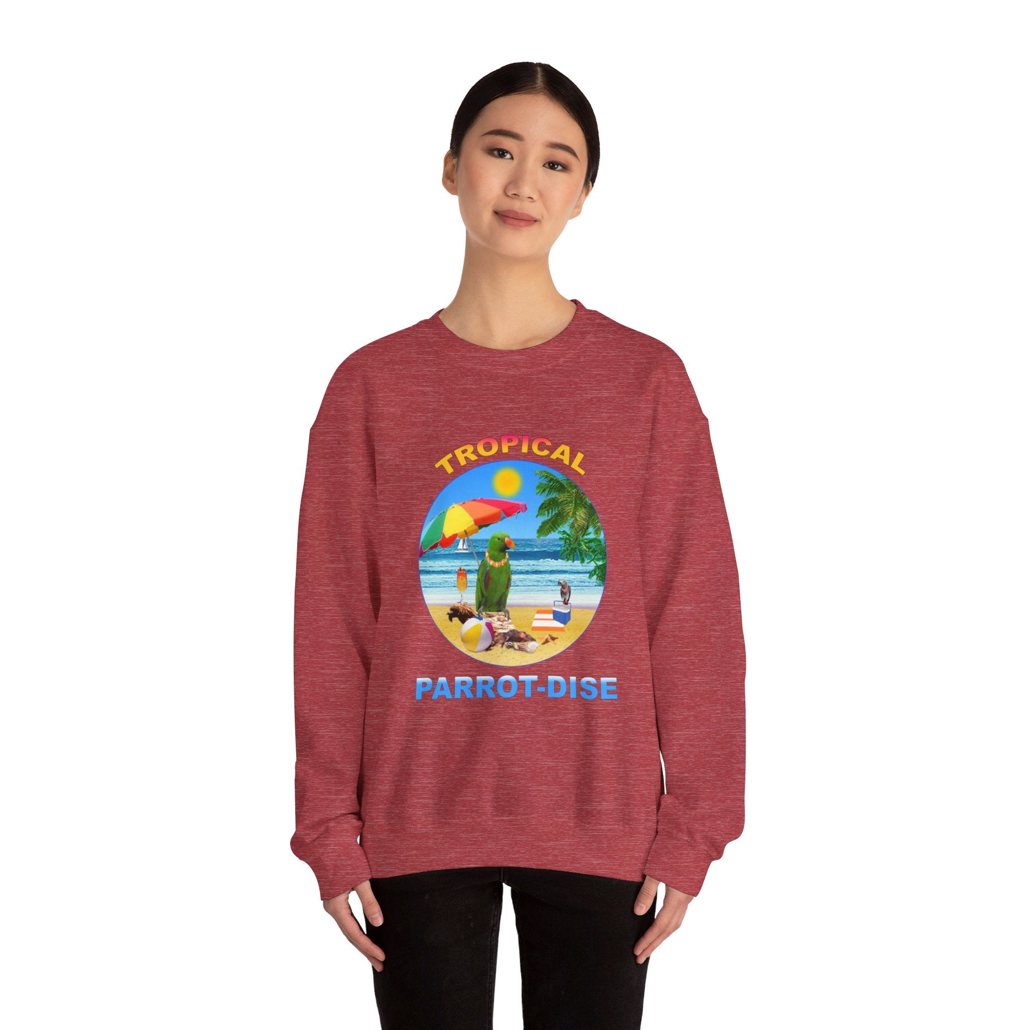 Tropical Parrot-Dise Green Eclectus Sweatshirt