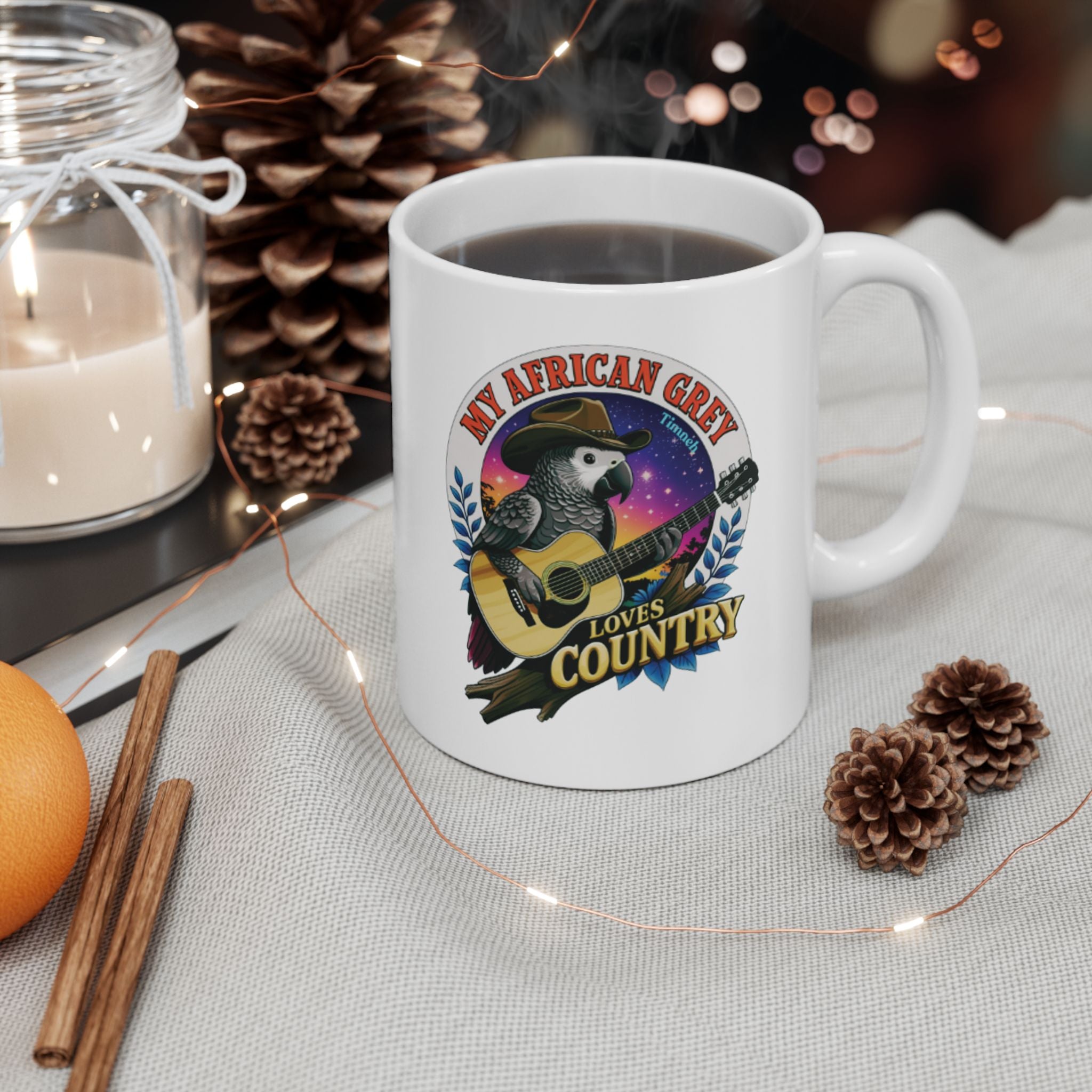 African Grey Timneh Loves Country Mug