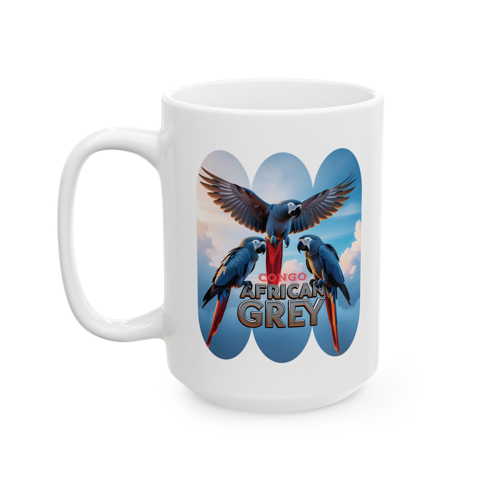 African Grey Parrot Ceramic Mug