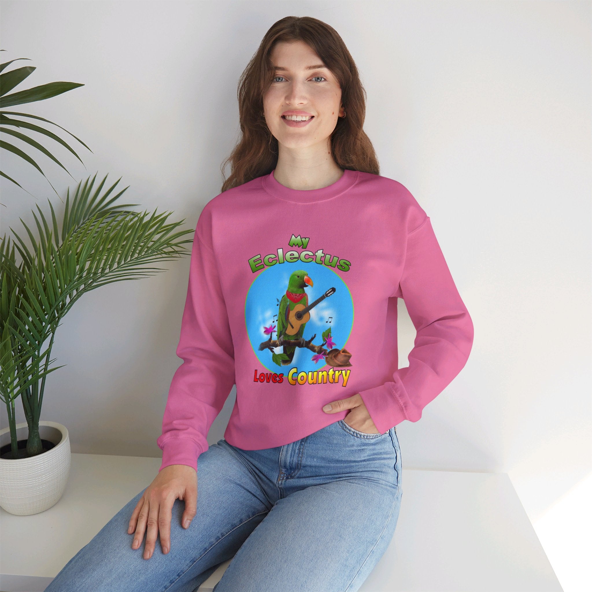 My Green Eclectus Loves Country Sweatshirt