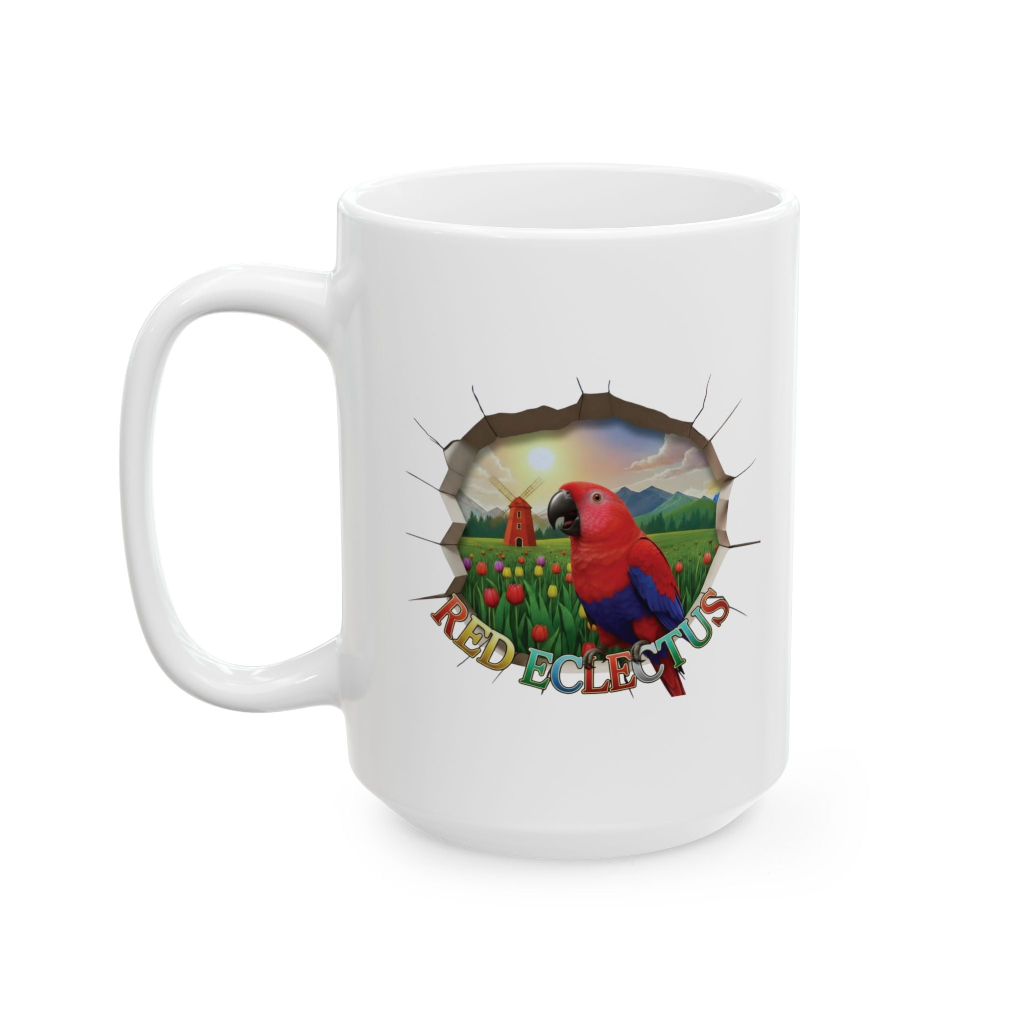 Red Eclectus Meadow Mug