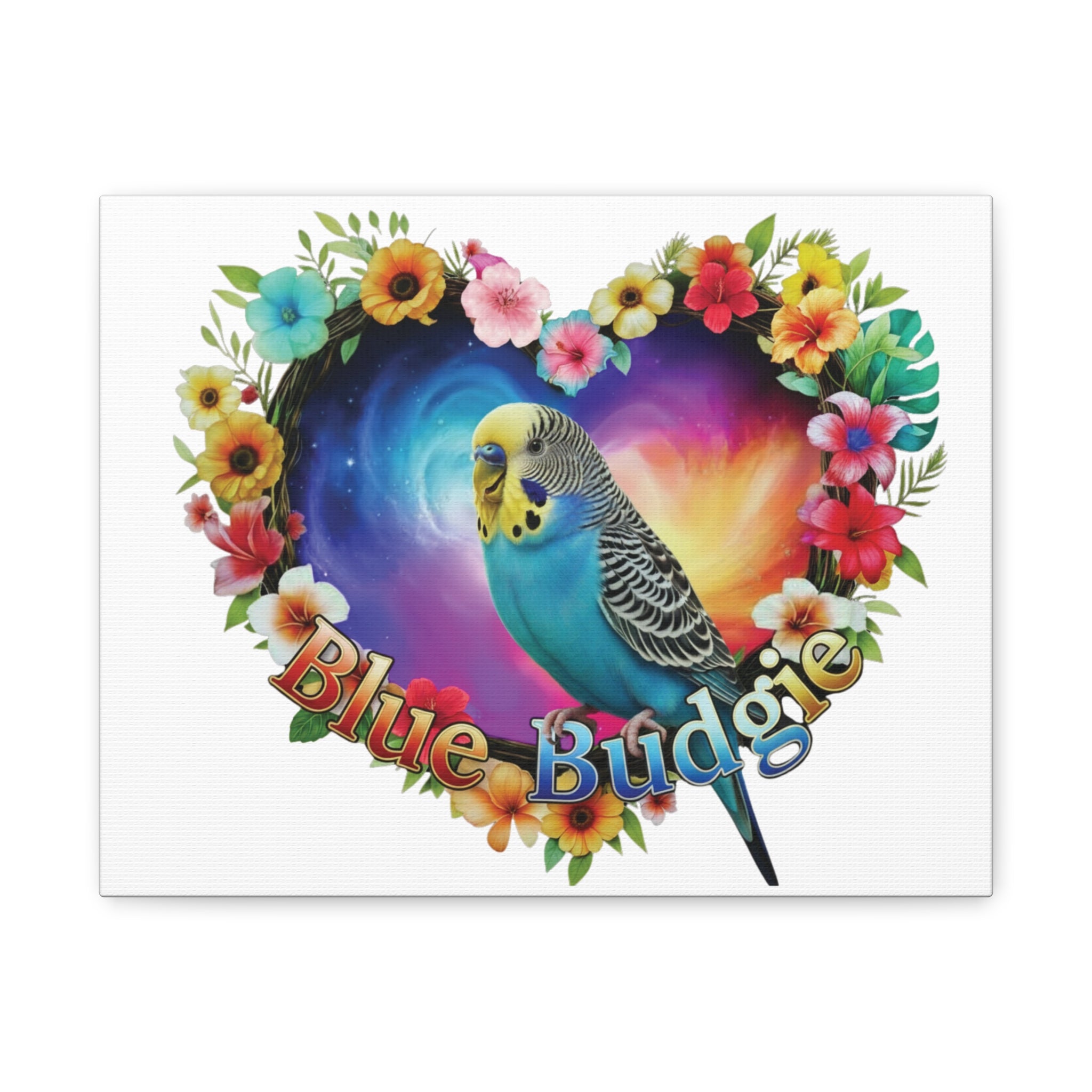 Blue Budgie Heart Design Wall-Hanging