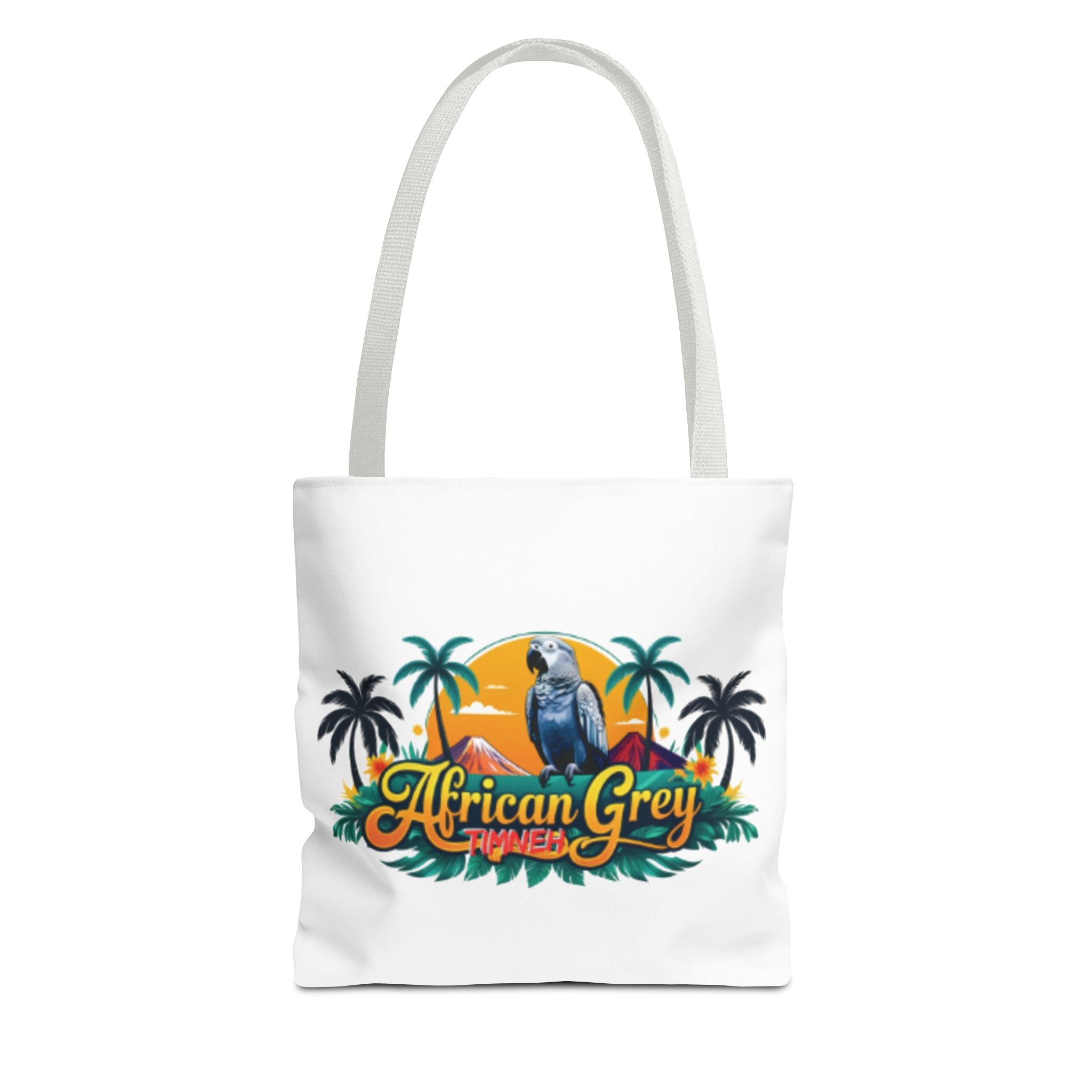 African Grey Timneh Palm Tree Tote Bag