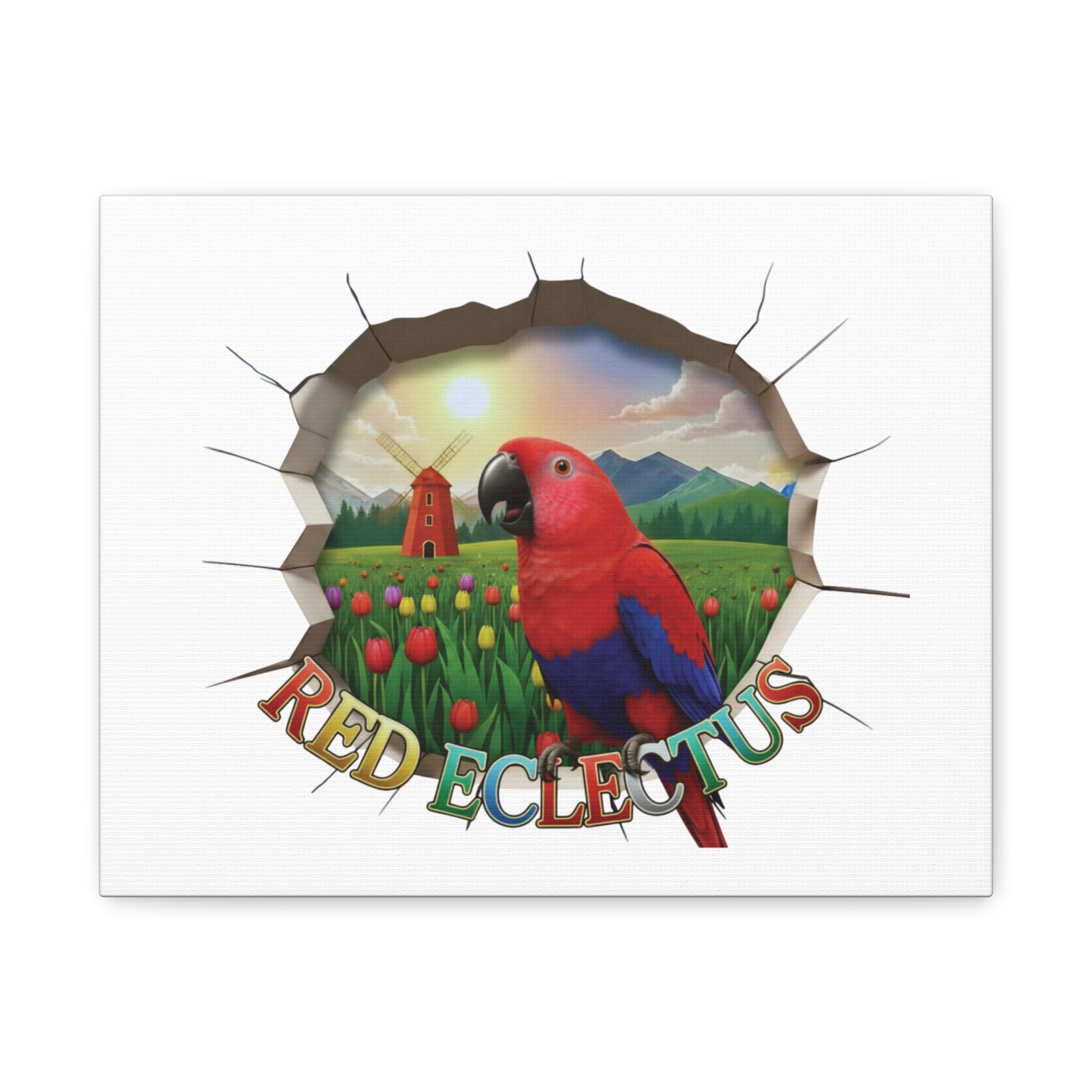 Red Eclectus Breakthrough Wall-Hanging