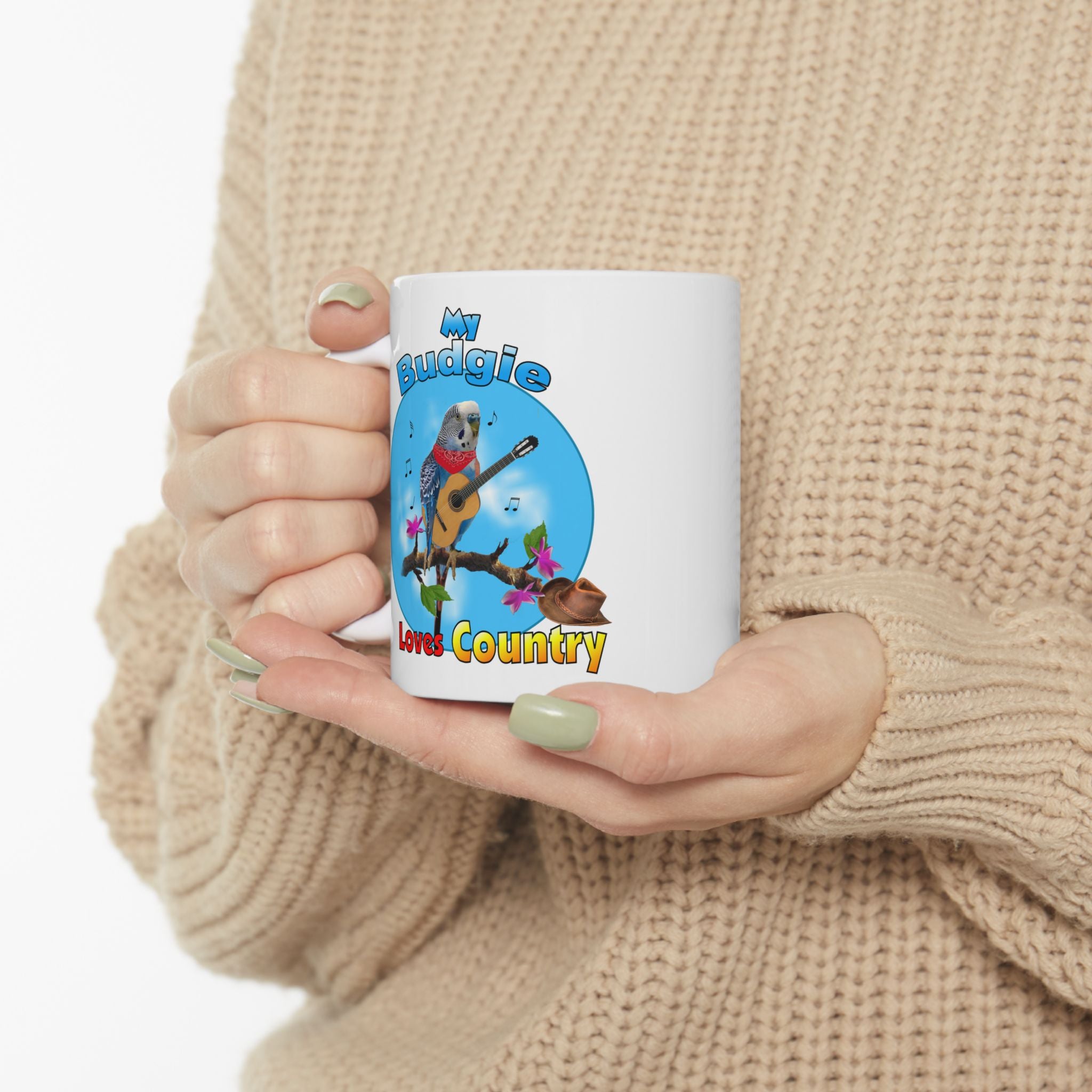 My Blue Budgie Loves Country Mug