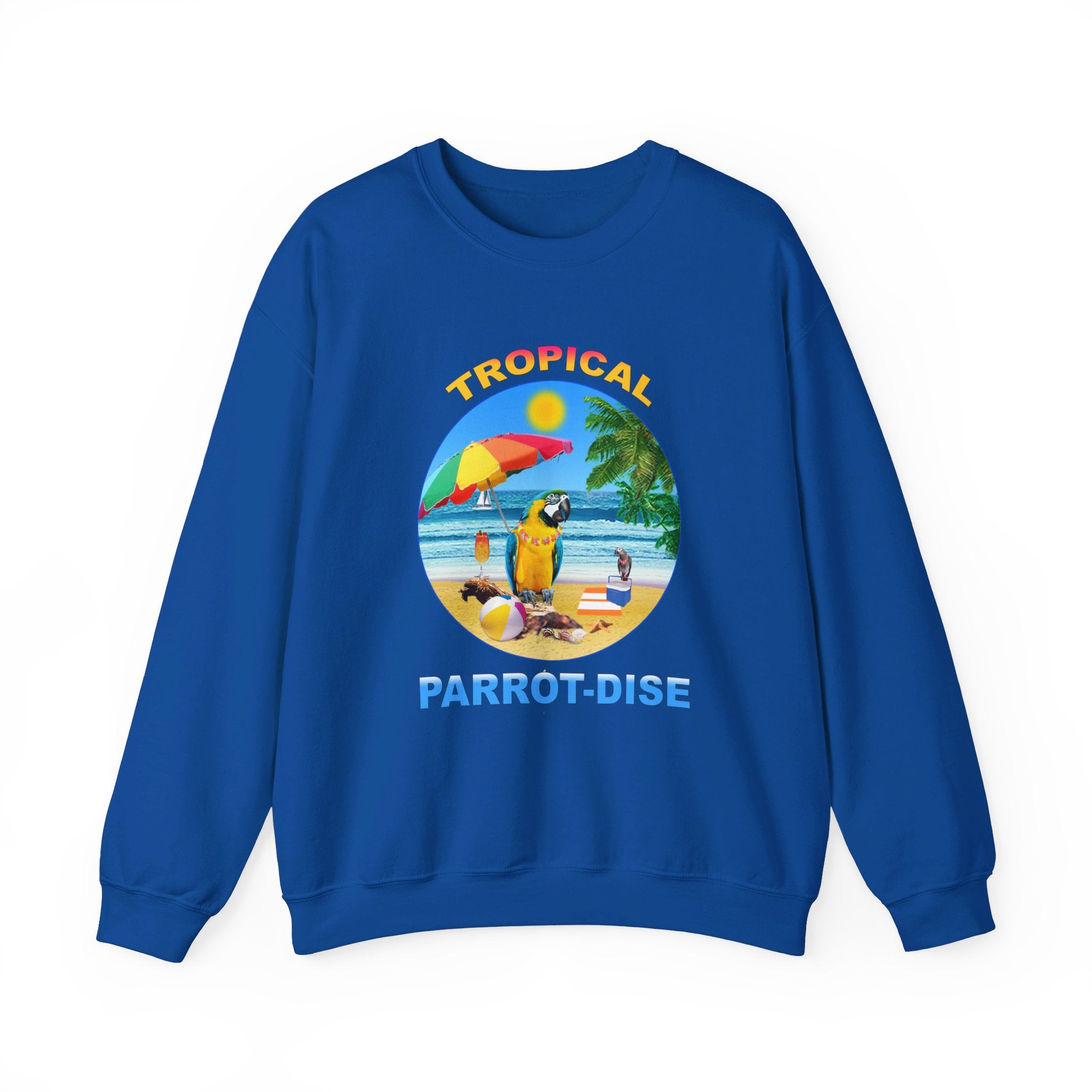 Tropical Parrot-Dise Blue And Gold Sweatshirt