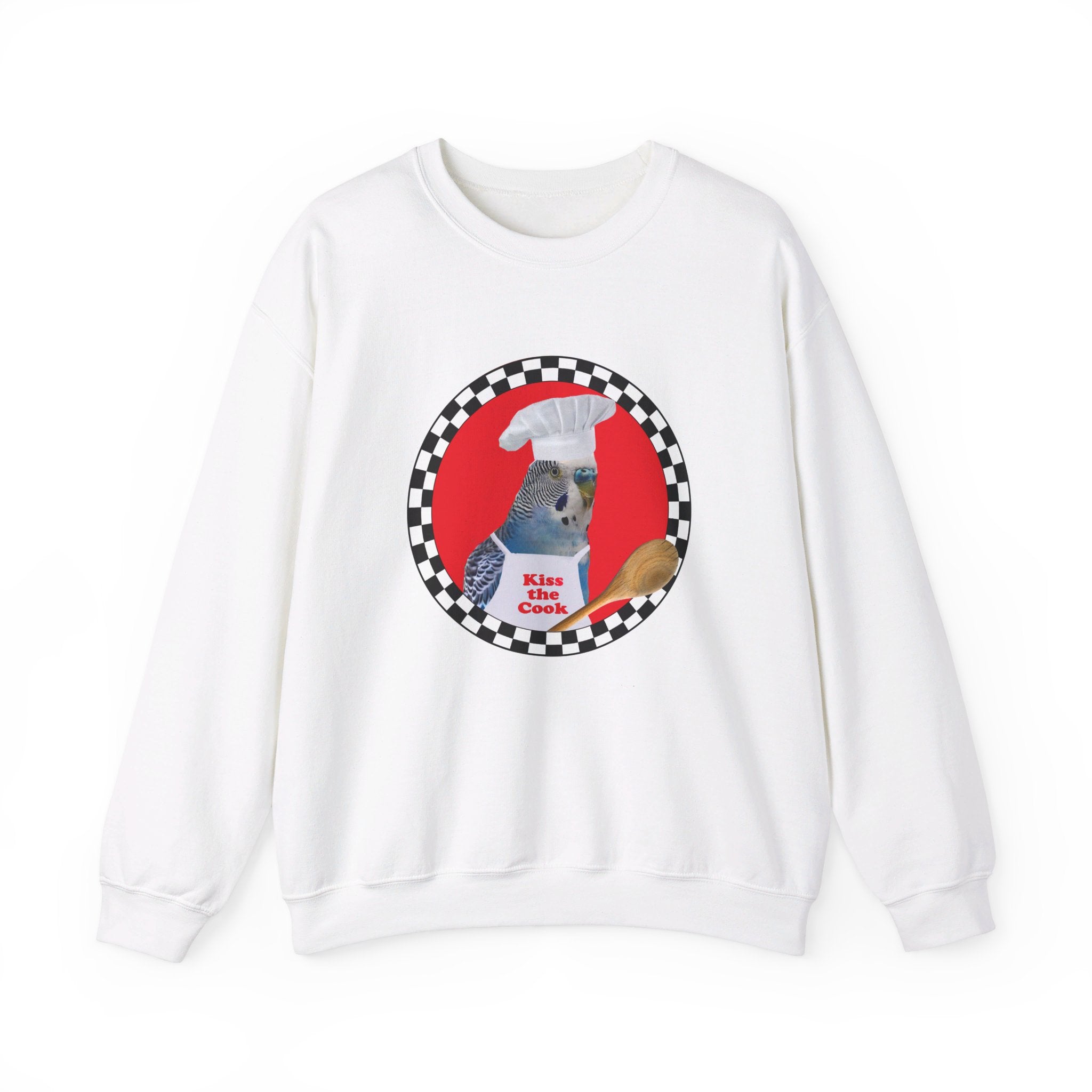 Kiss The Cook Spoon Blue Budgie Sweatshirt