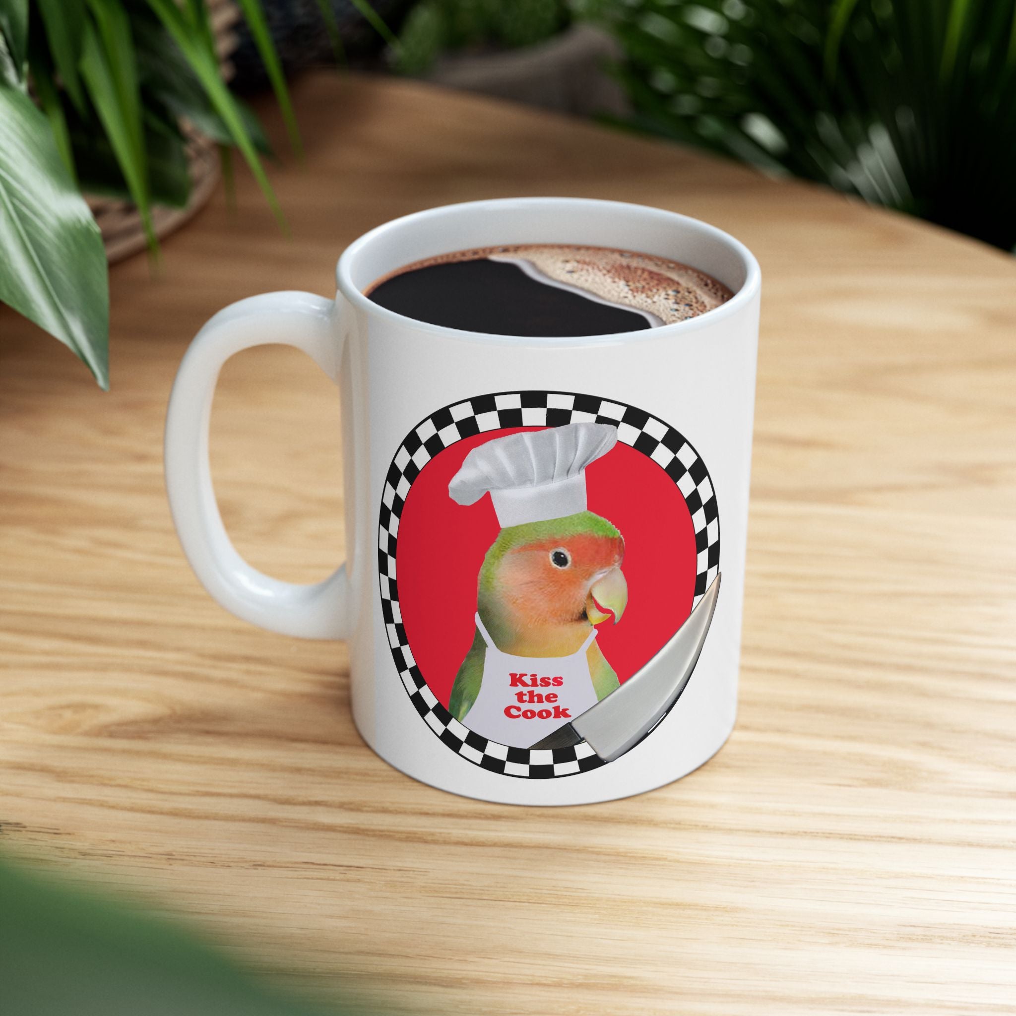 Kiss The Cook Lovebird Mug