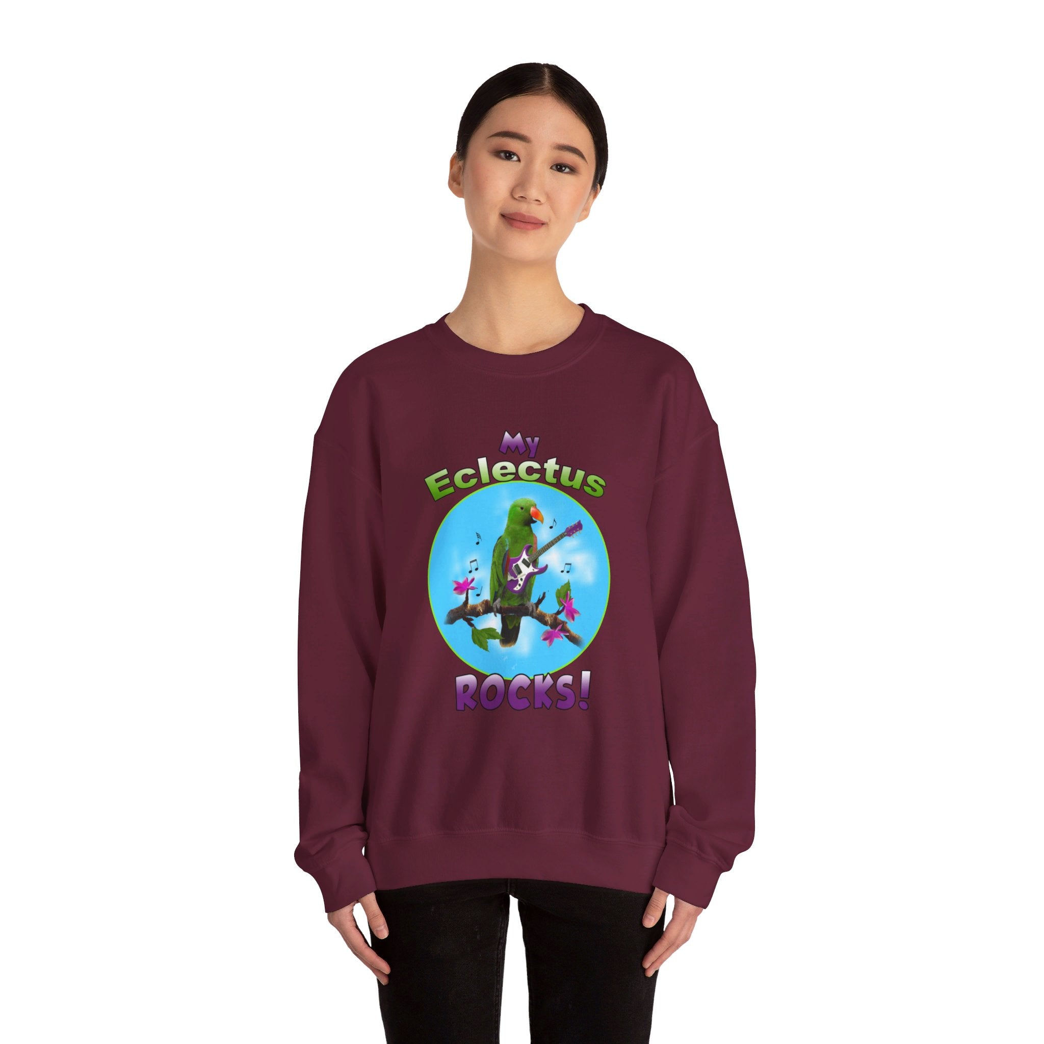 My Green Eclectus Rocks Guitar Sweatshirt