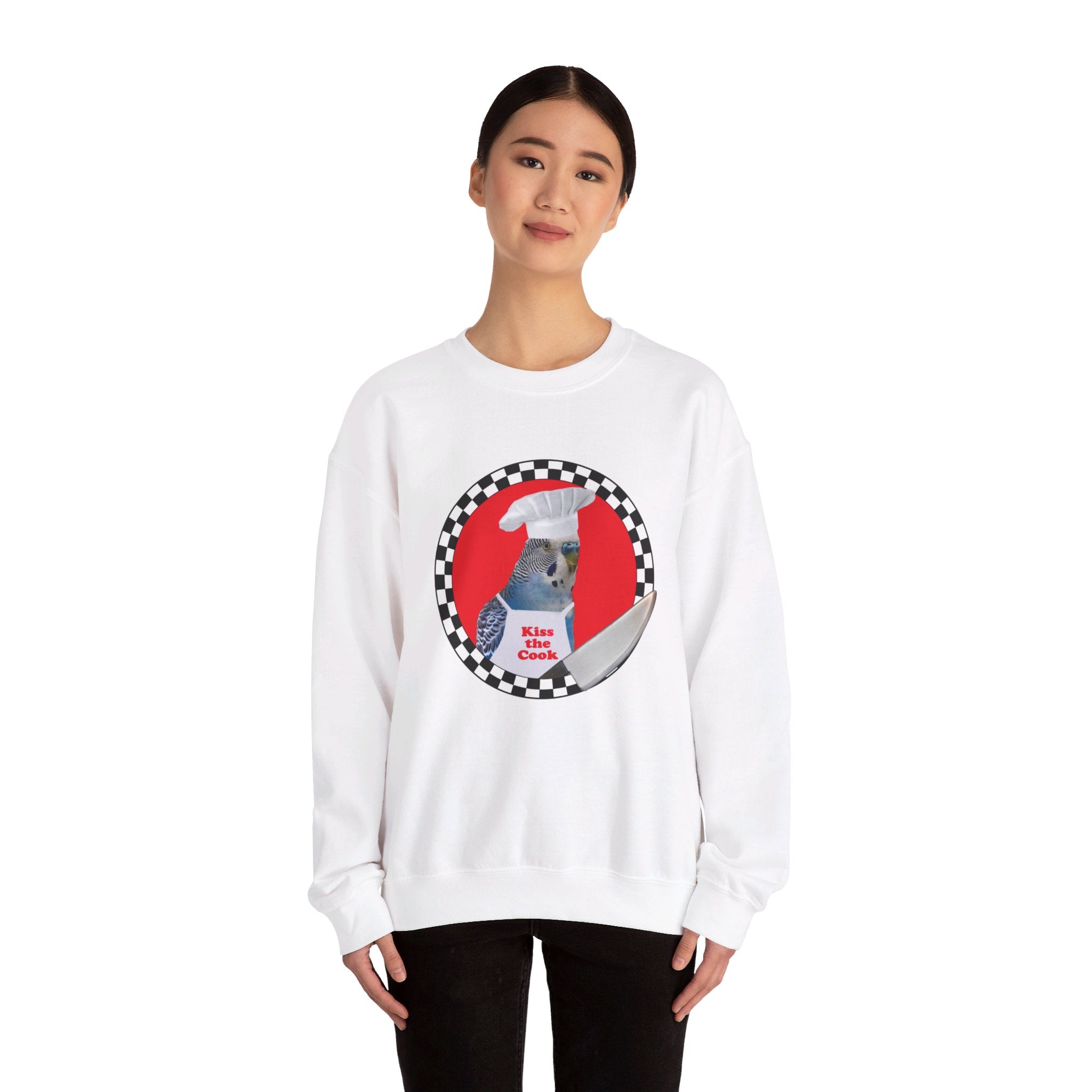 Kiss The Cook Blue Budgie Sweatshirt