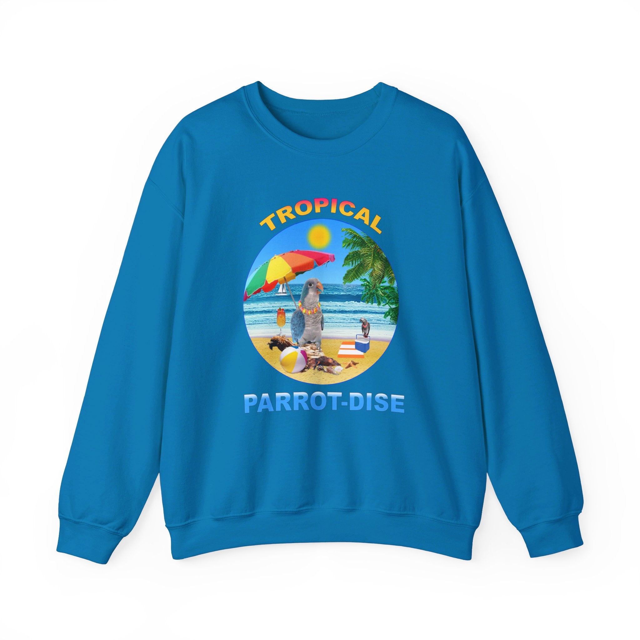 Tropical Parrot-Dise Blue Quaker Sweatshirt