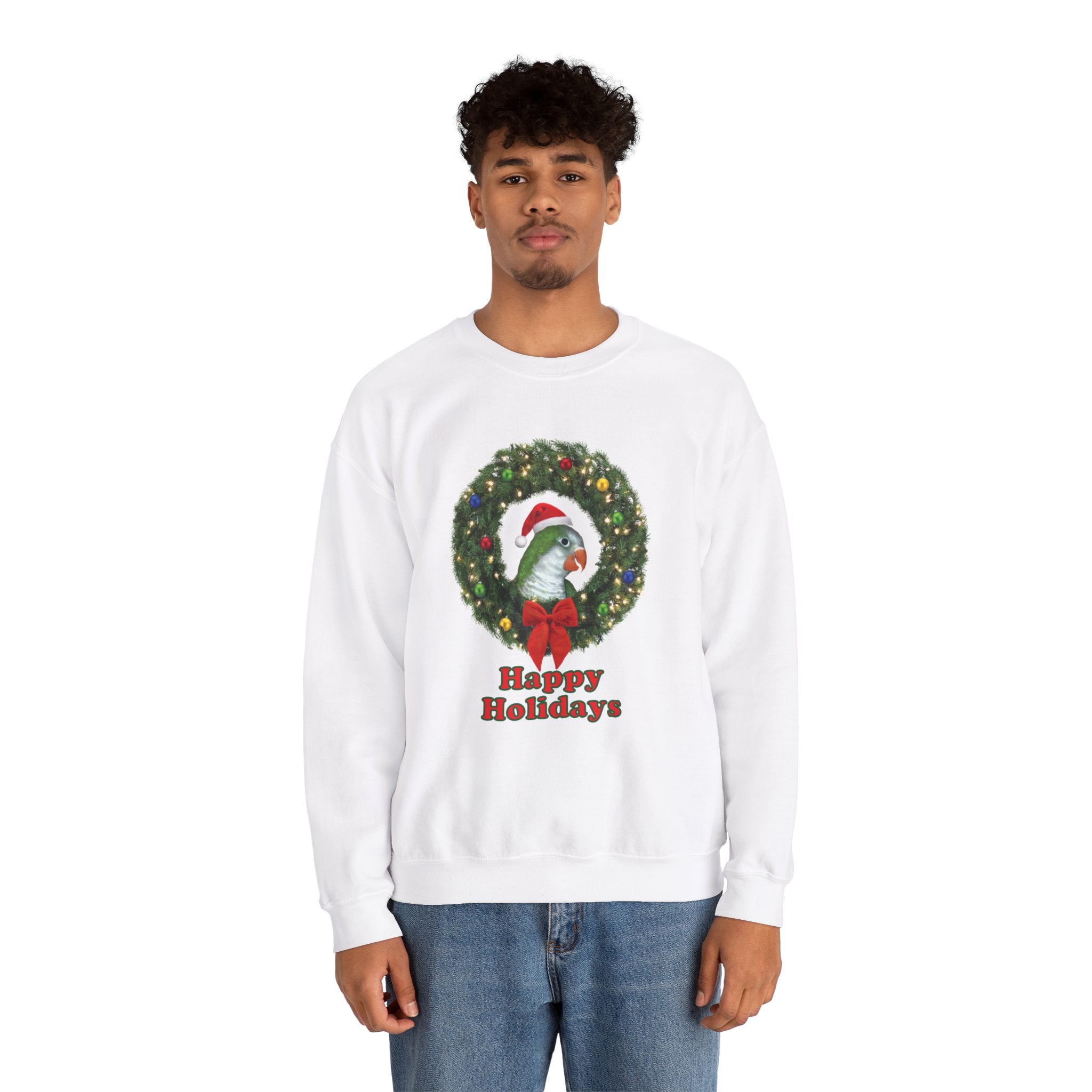 Happy Christmas Holidays Green Quaker Sweatshirt
