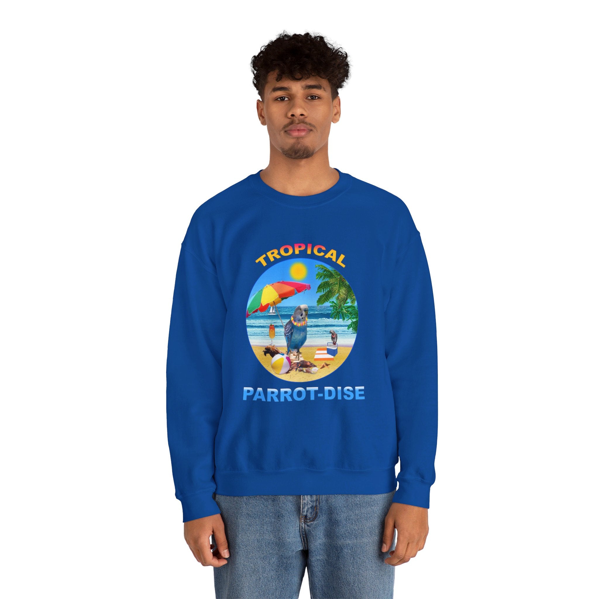 Tropical Parrot-Dise Blue Budgie Sweatshirt