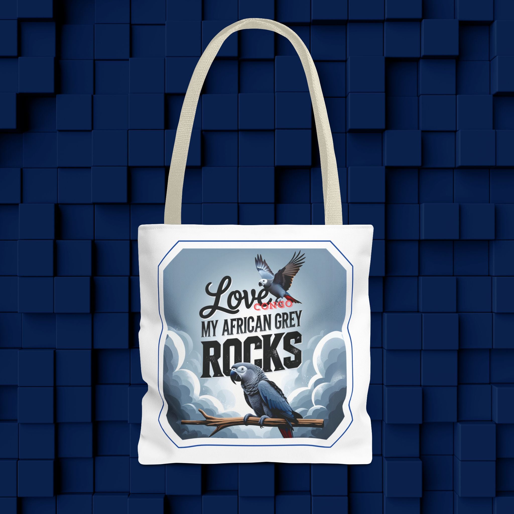 Tote Bag With African Grey Parrot Design
