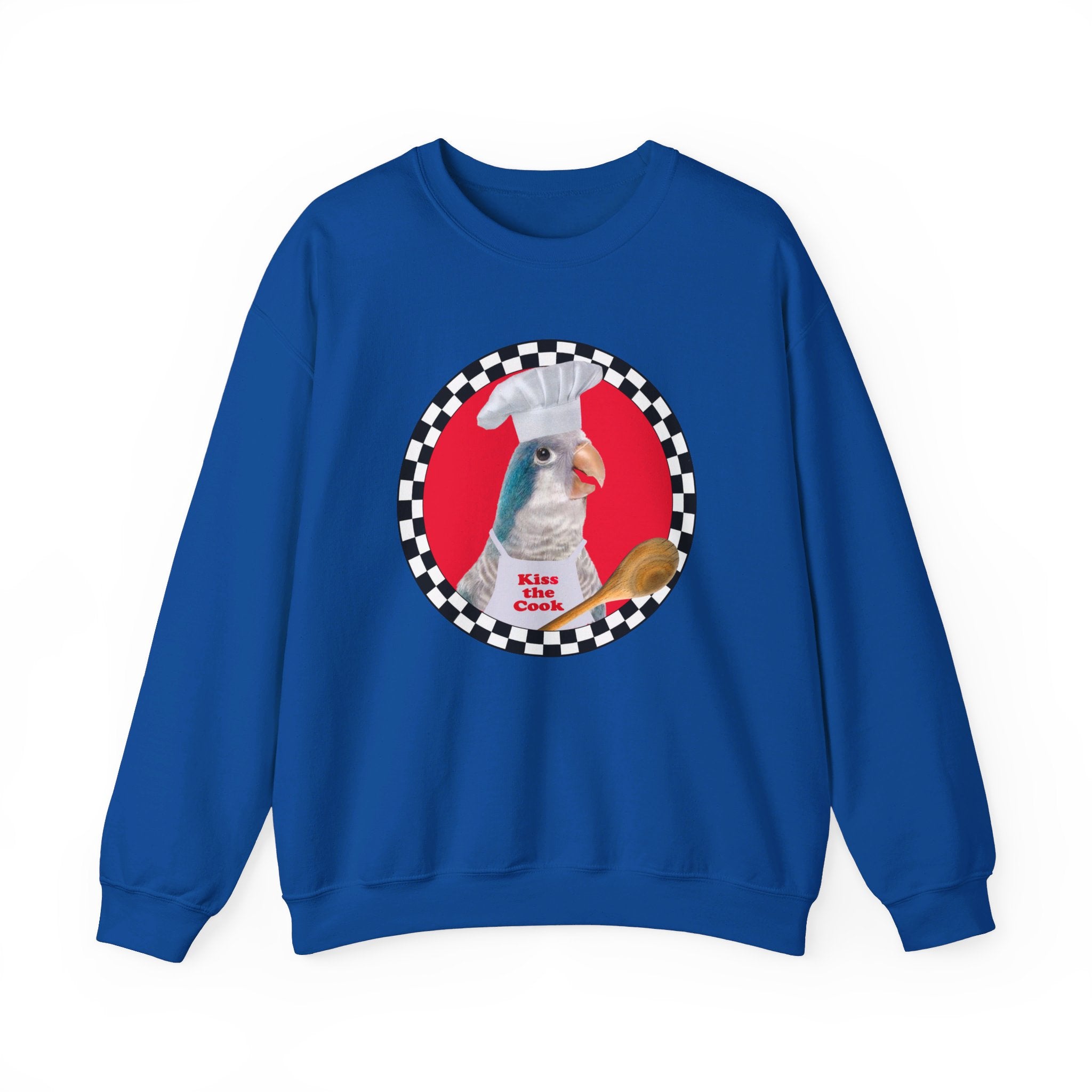 Kiss The Cook Spoon Blue Quaker Sweatshirt