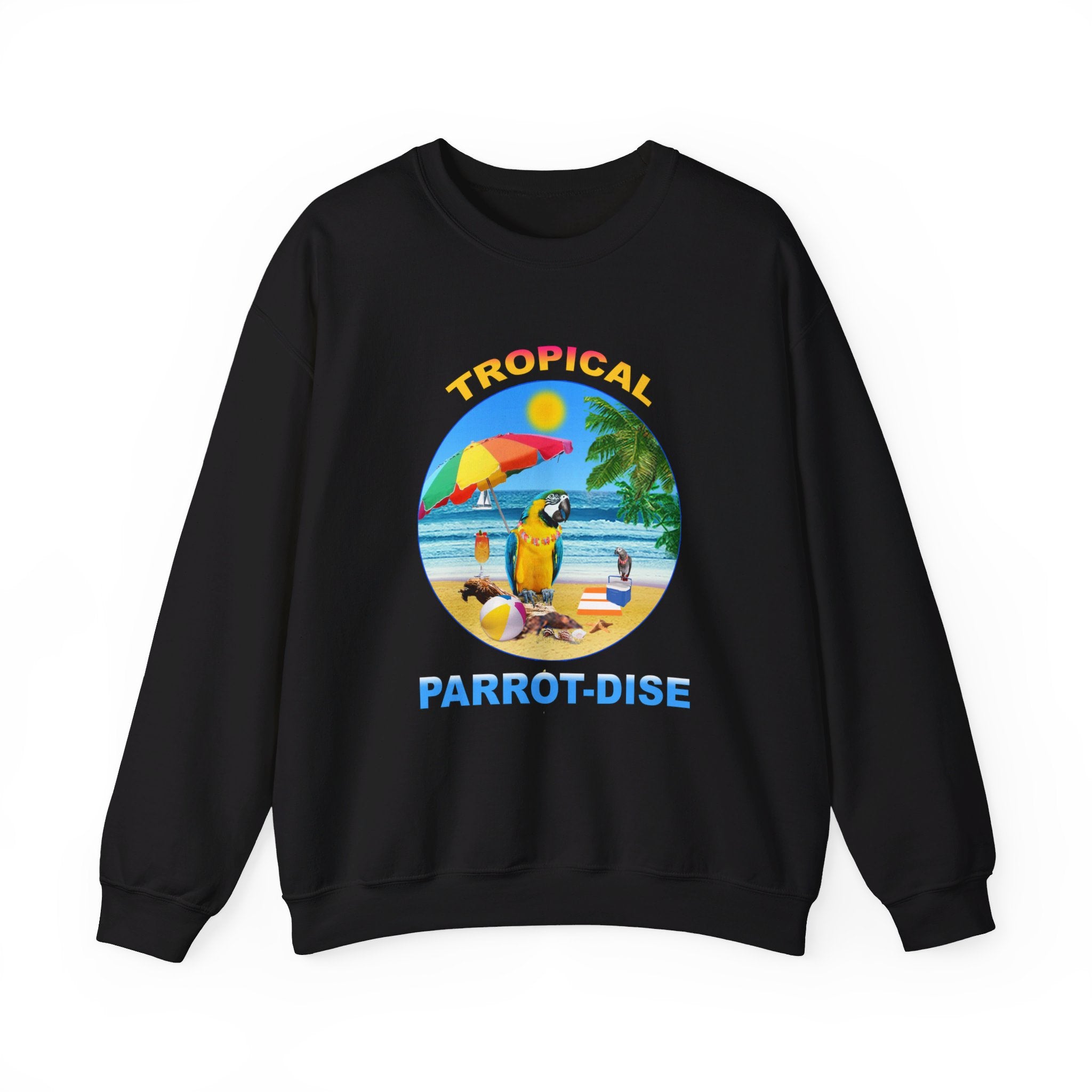 Tropical Parrot-Dise Blue And Gold Sweatshirt