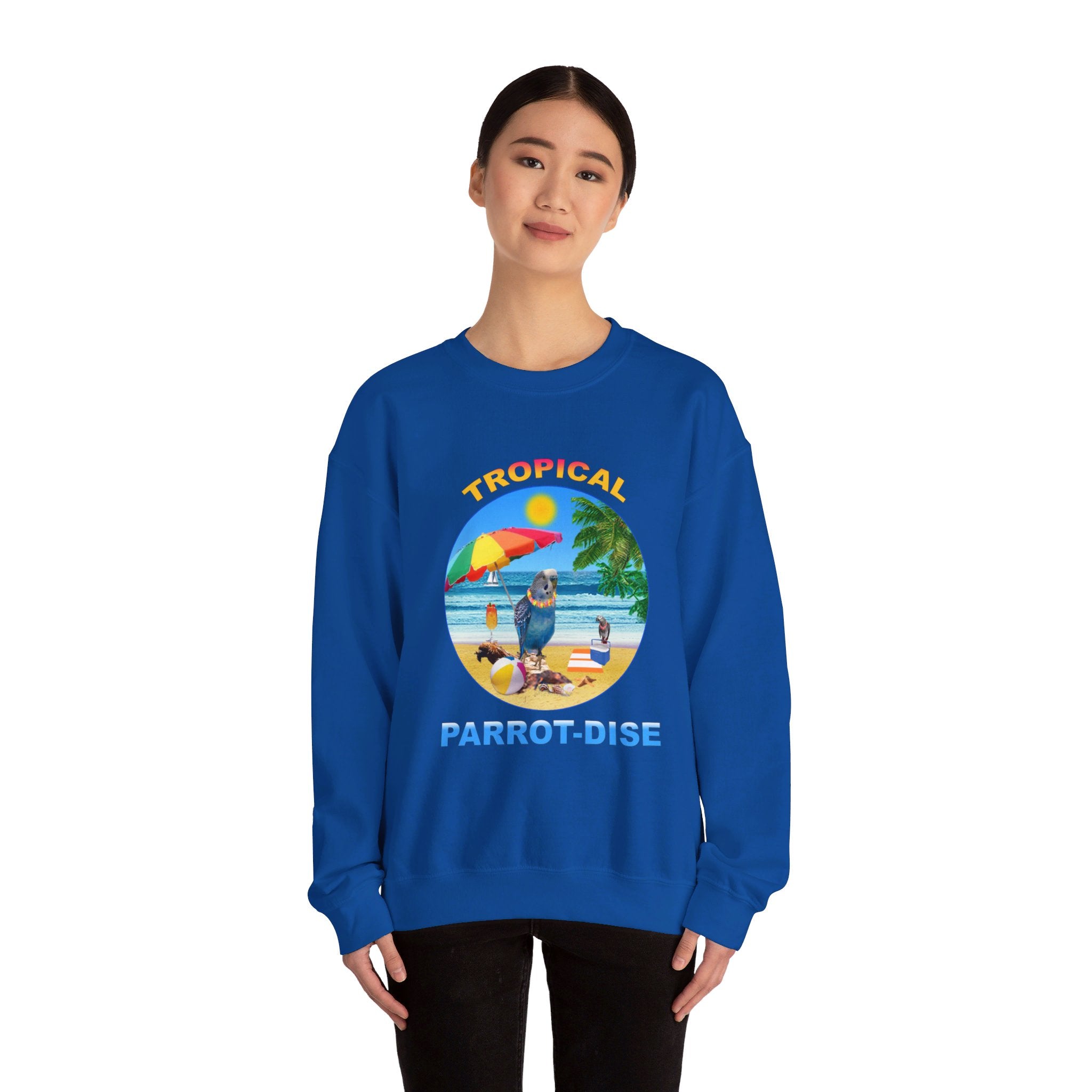 Tropical Parrot-Dise Blue Budgie Sweatshirt