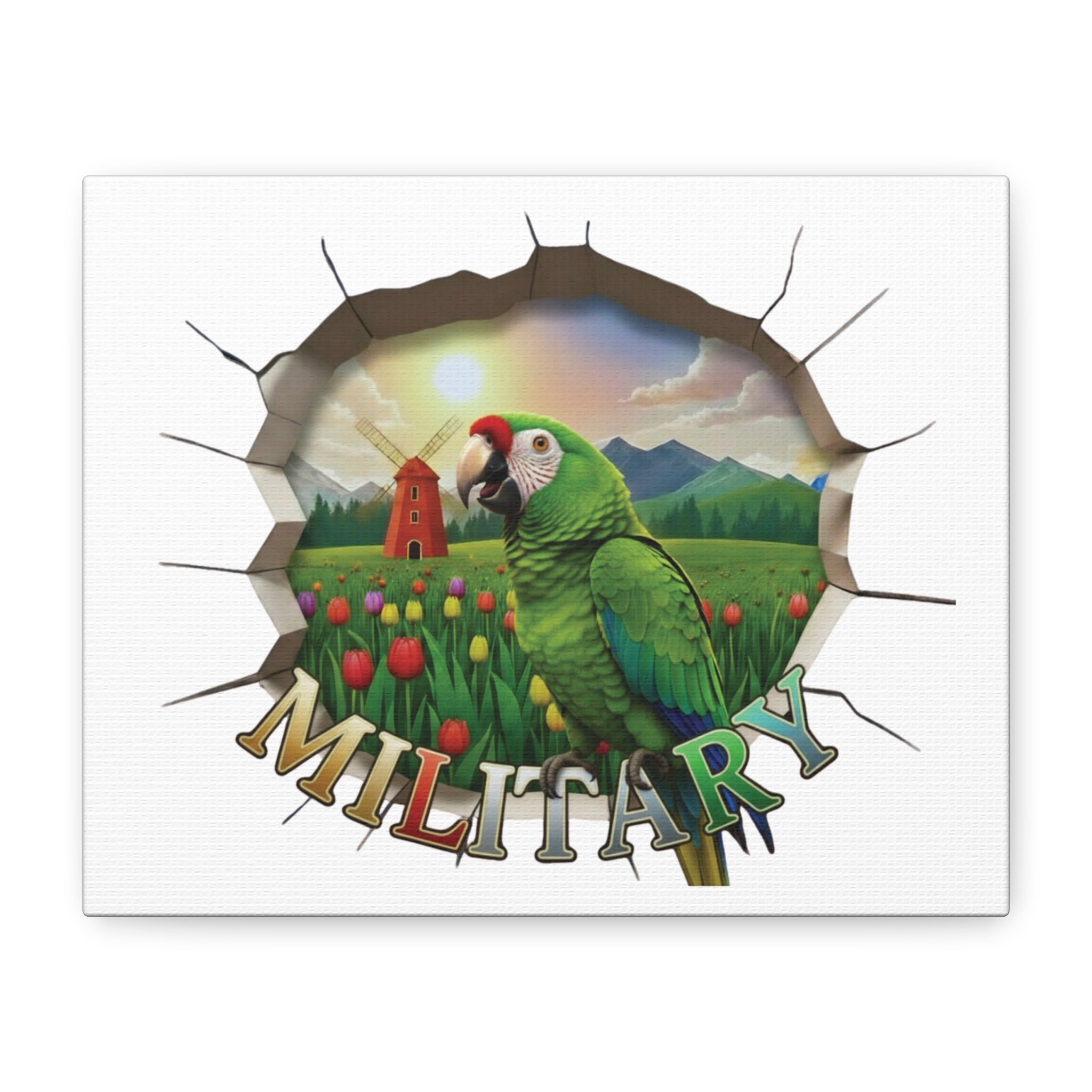 Military Parrot Wall-Hanging