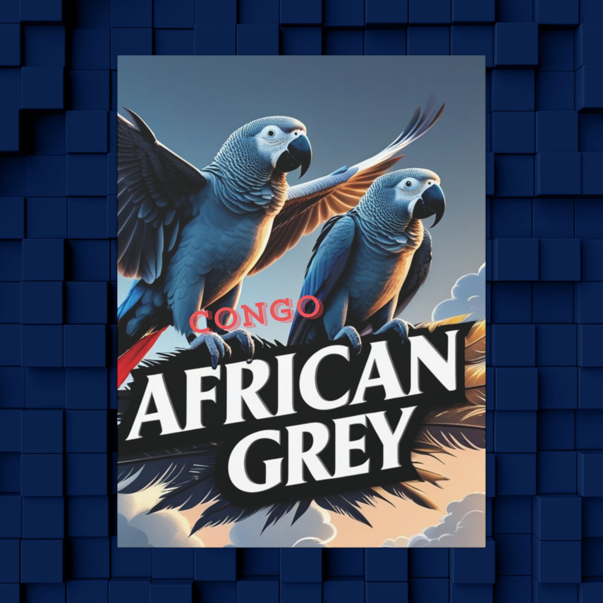 African Grey Parrot Canvas Wall Hangings