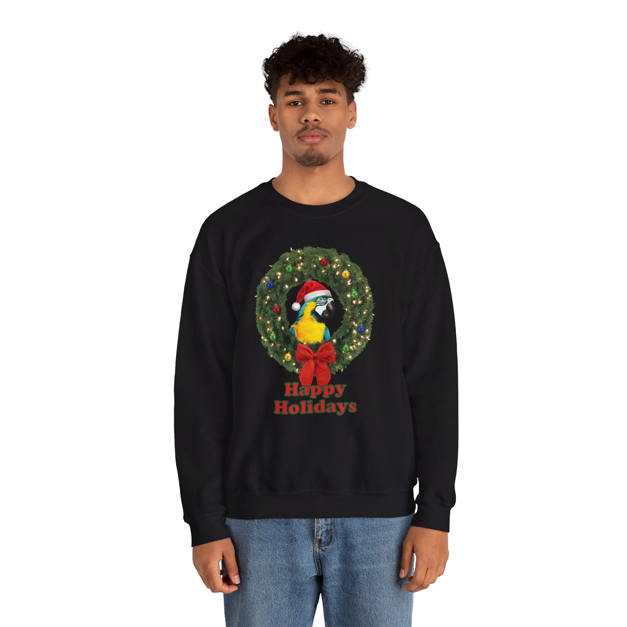 Happy Christmas Holidays Blue And Gold Sweatshirt