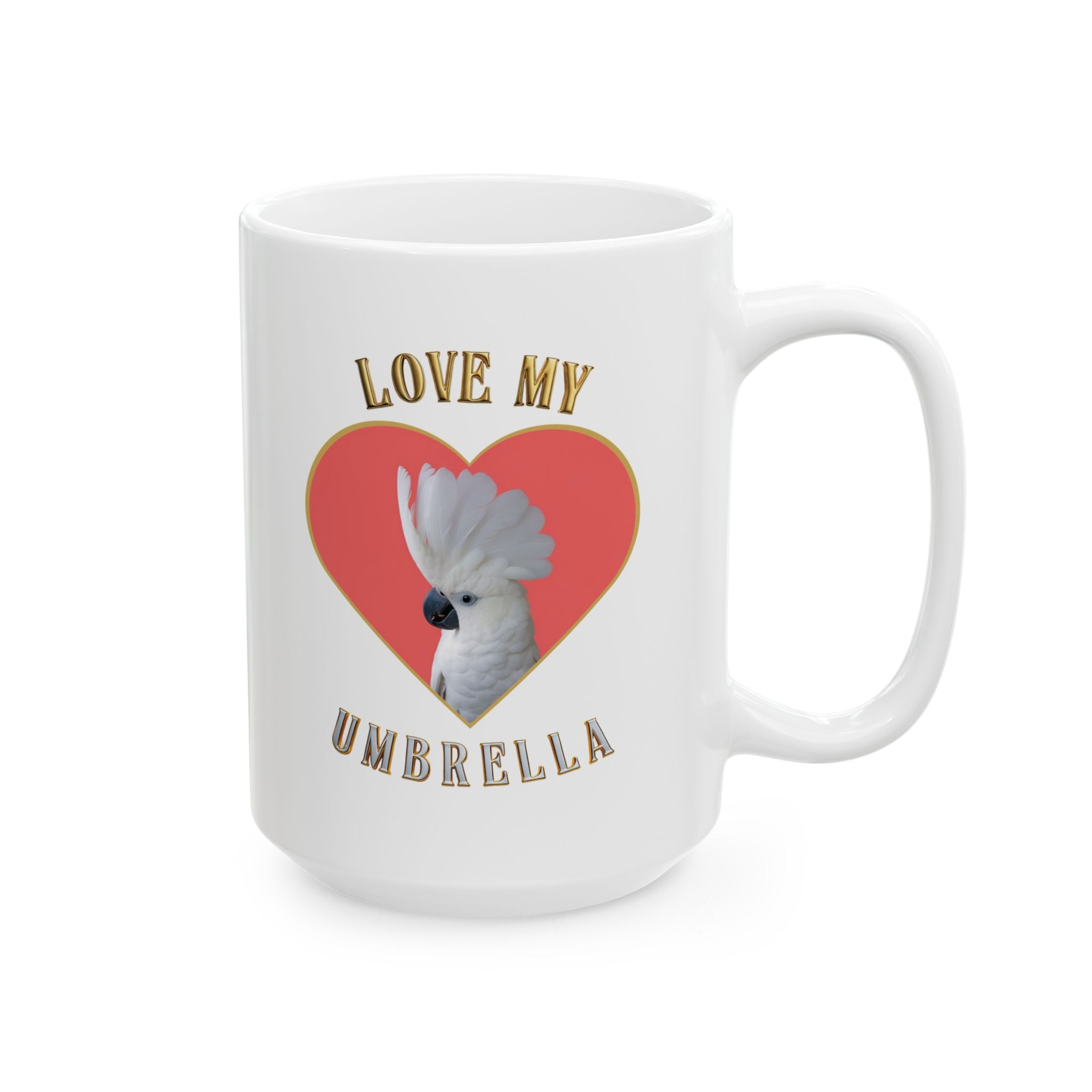 Love My White Umbrella Heart Mug