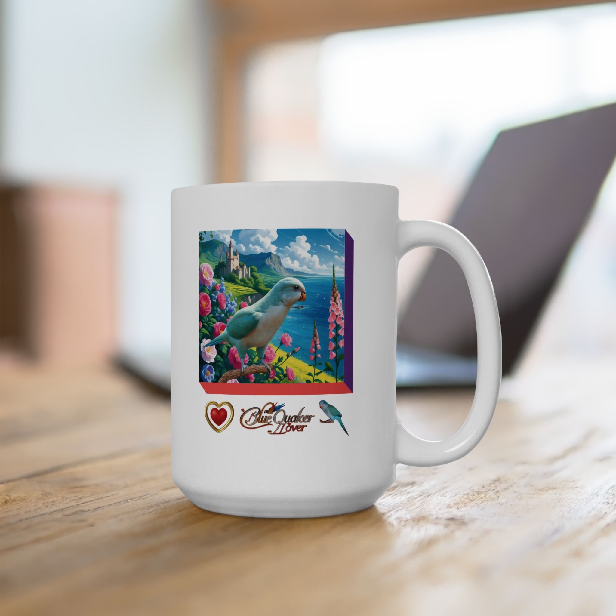 Blue Quaker Floral Lake Mug