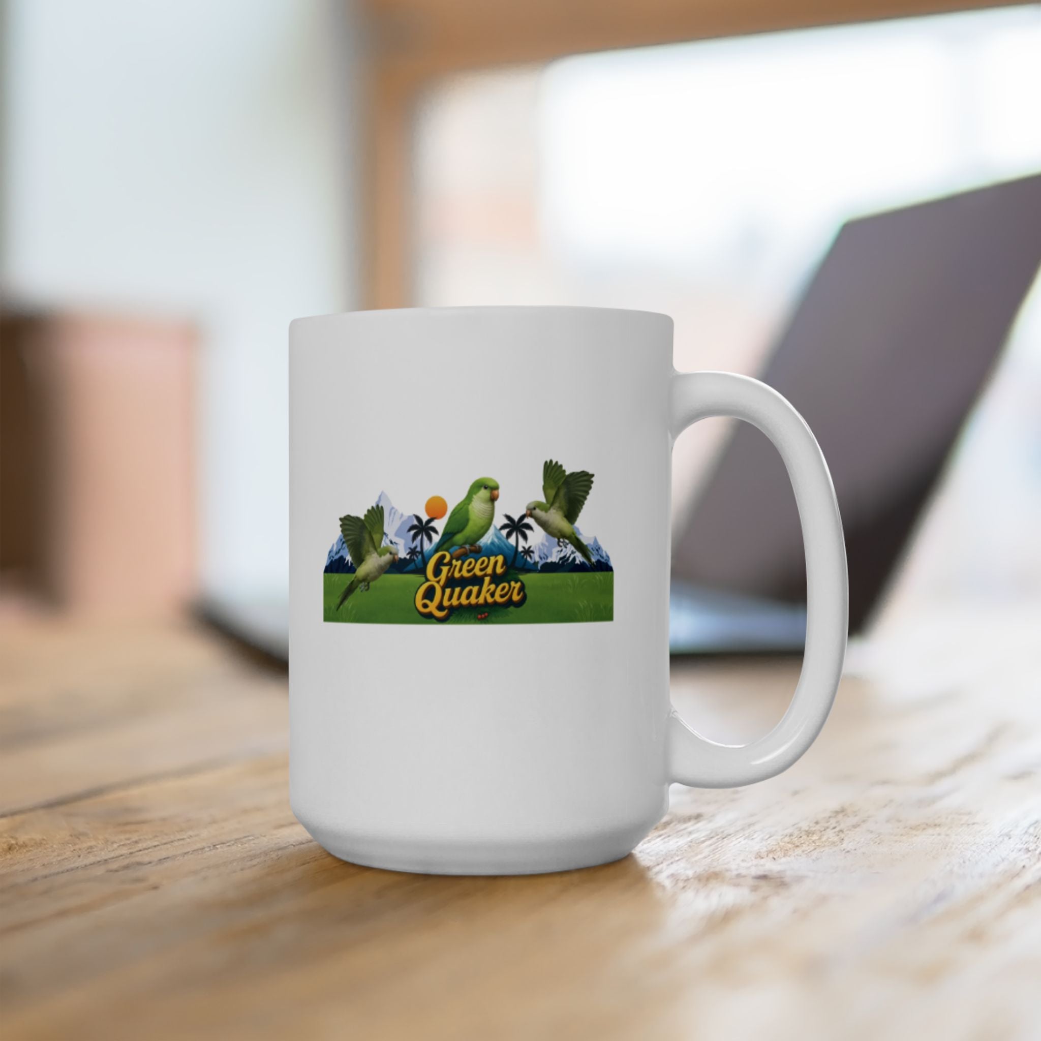 Green Quaker Palm Tree Mug