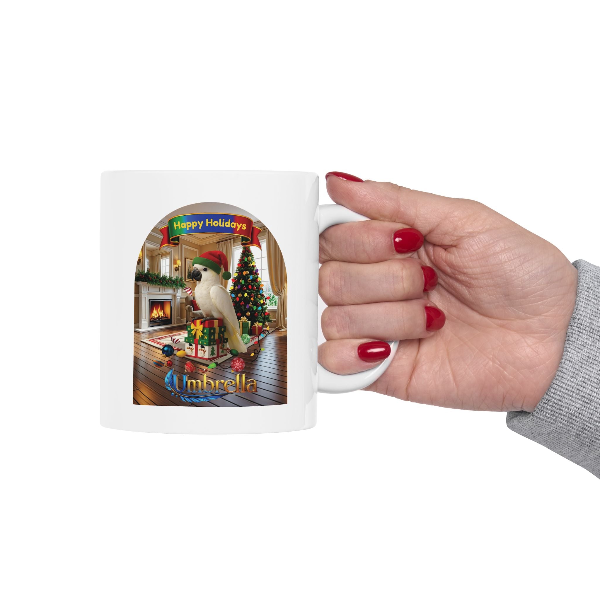 Christmas Happy Holidays Umbrella Mug