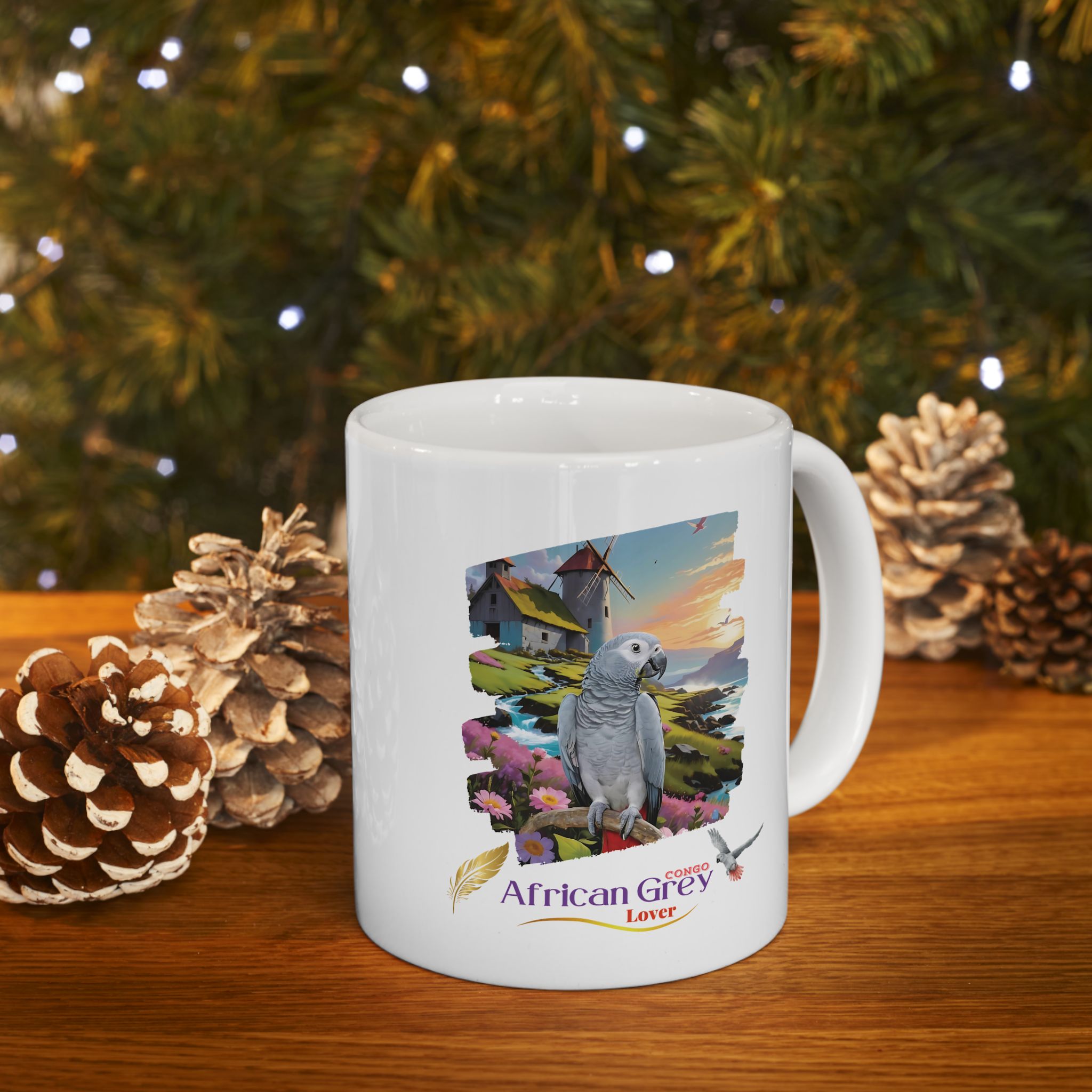 African Grey Congo Ceramic Mug