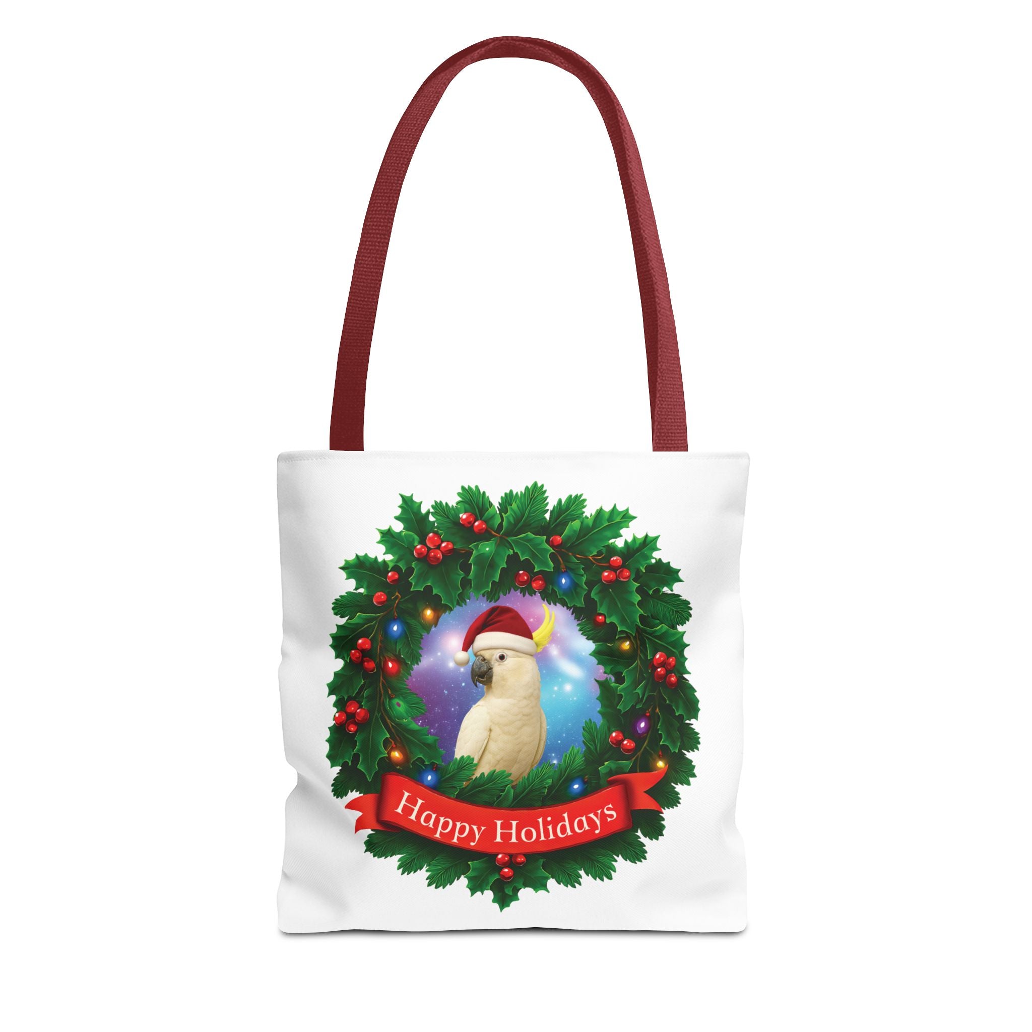 Happy Holidays Cockatoo Tote Bag