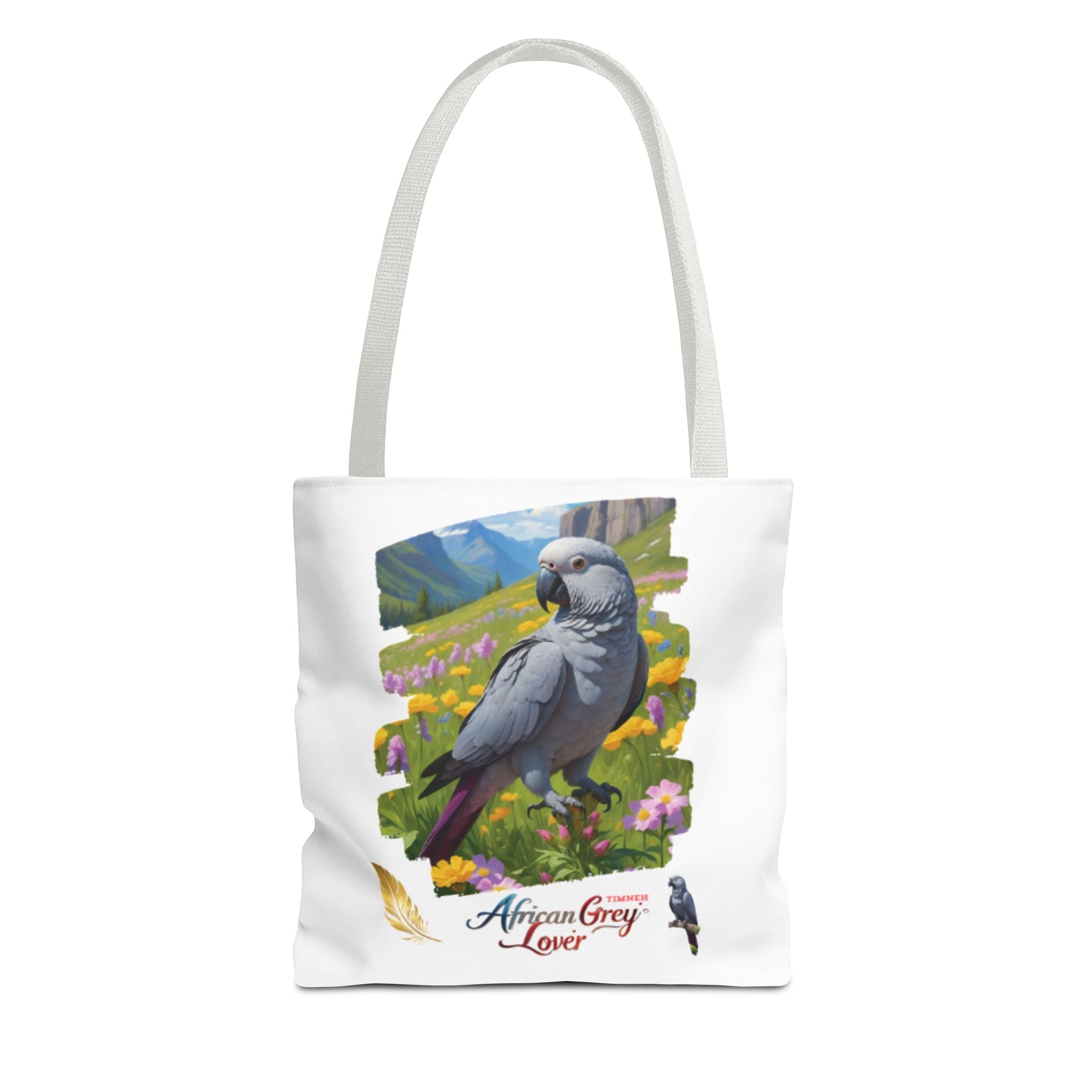 African Grey Timneh Floral Tote Bag