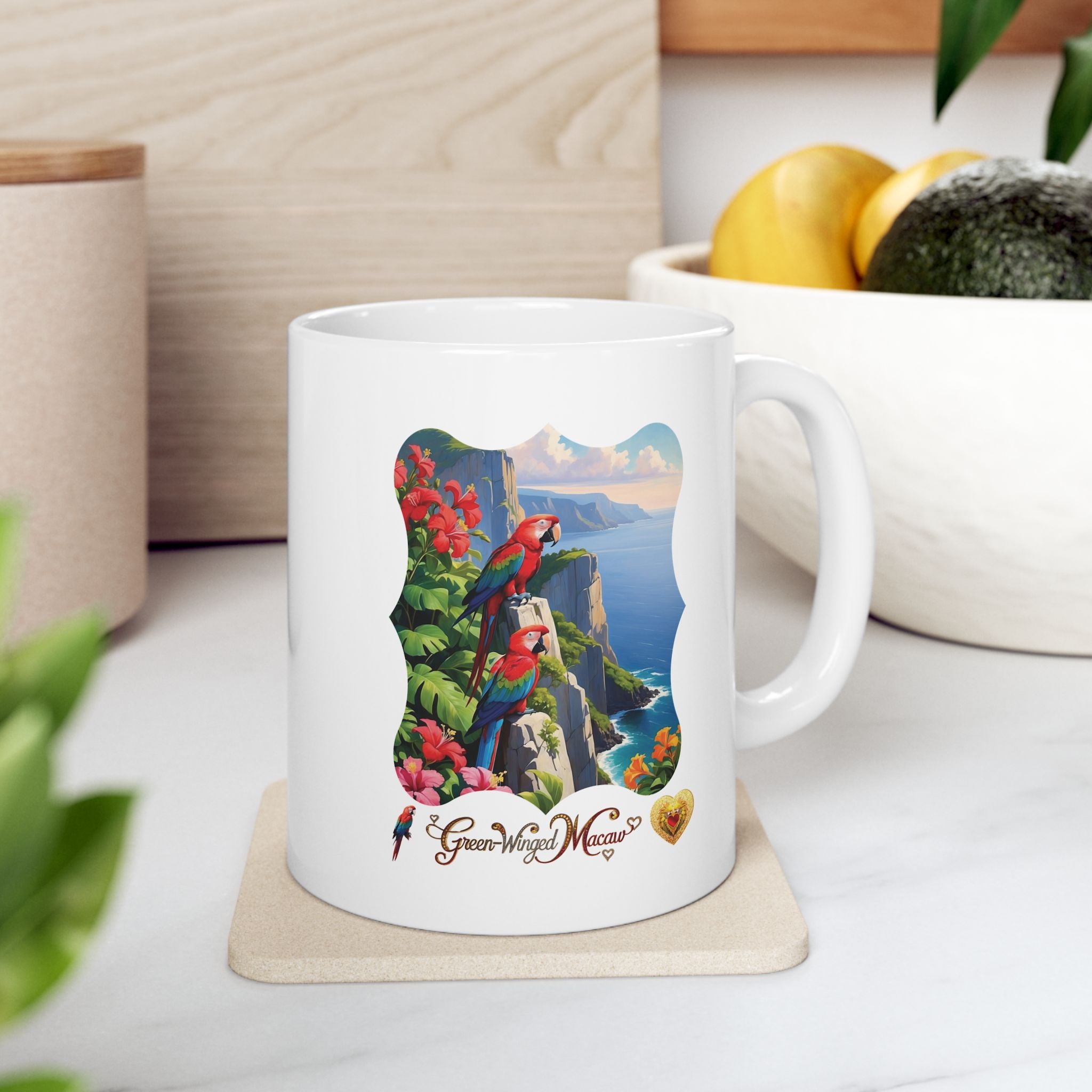 Green-Winged Macaw Mountain Scenic Mug