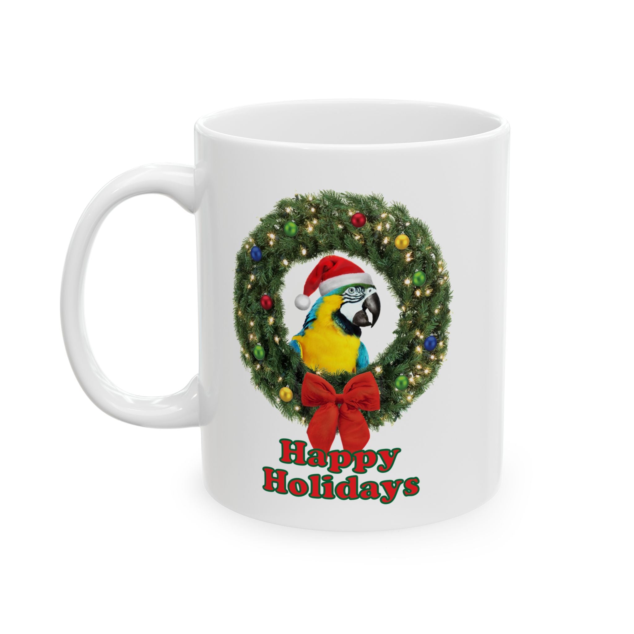 Happy Holidays Christmas Blue And Gold Mug
