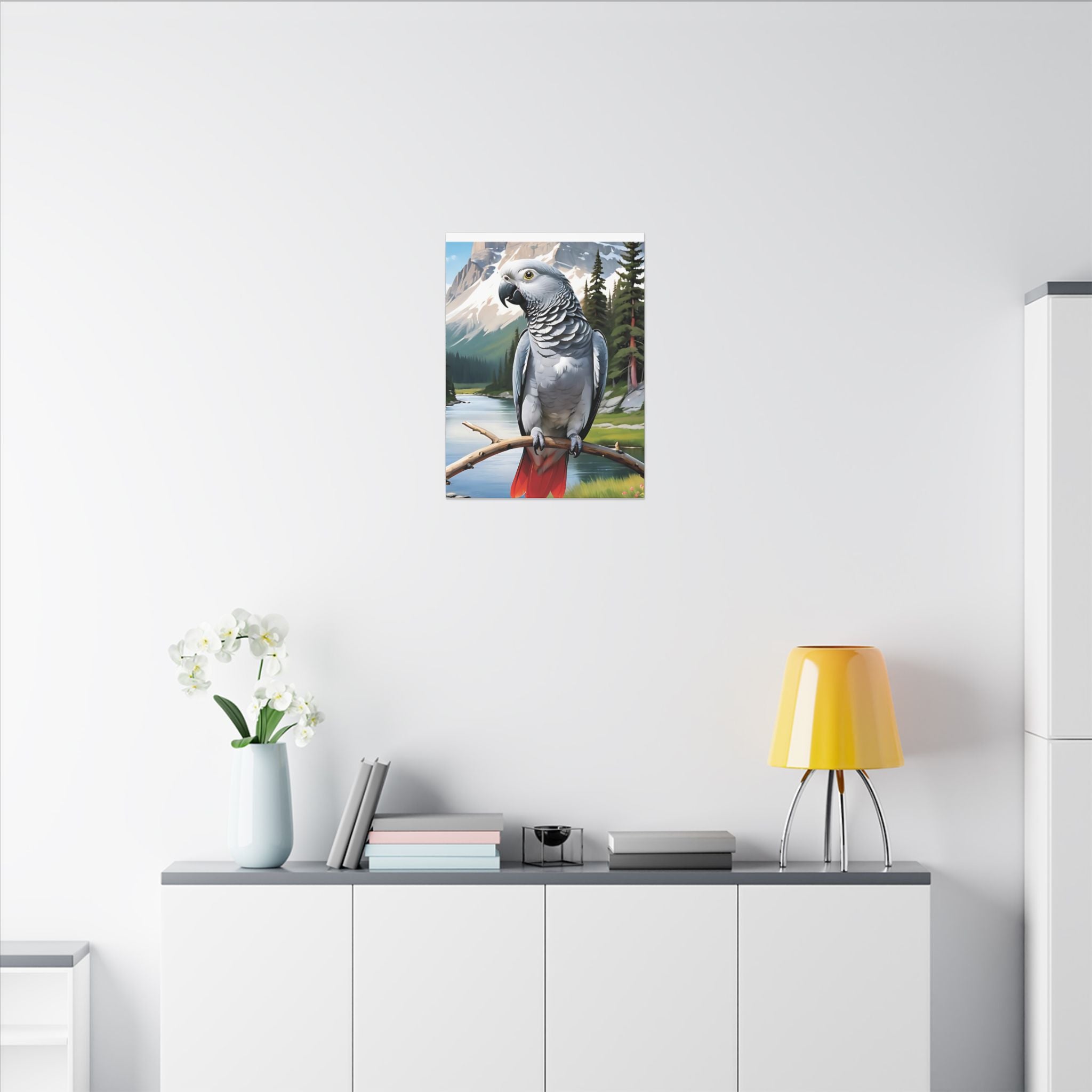 African Grey Congo Canvas Wall Hangings