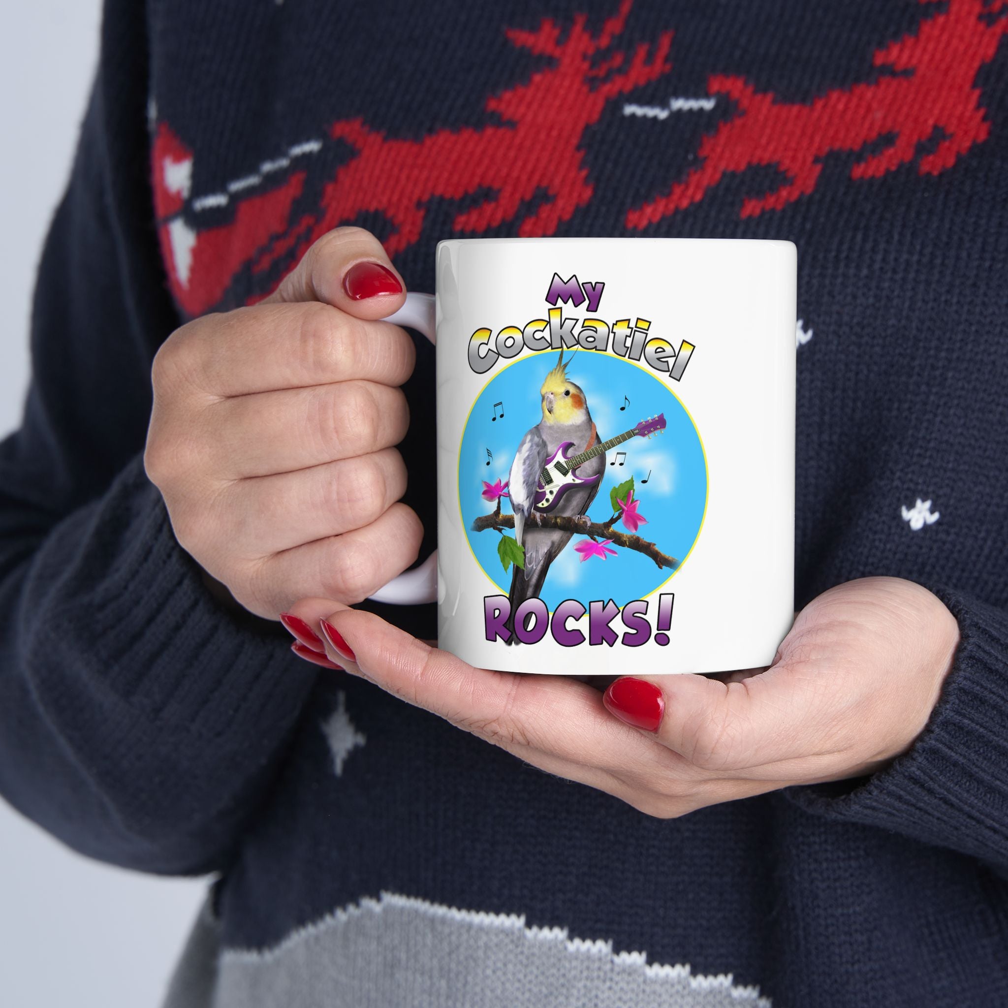 My Cockatiel Rocks Guitar Mug