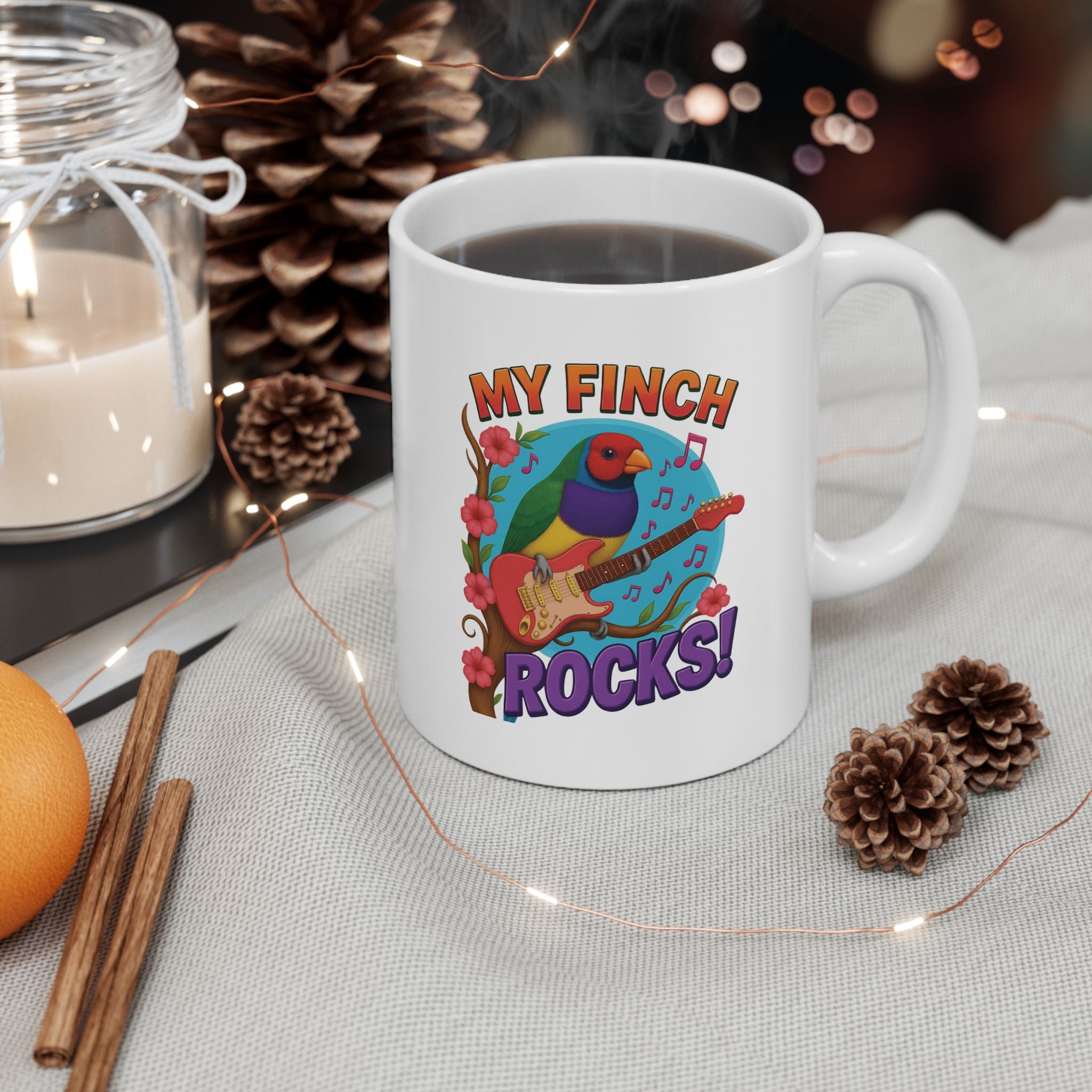 My Finch Rocks Music Mug