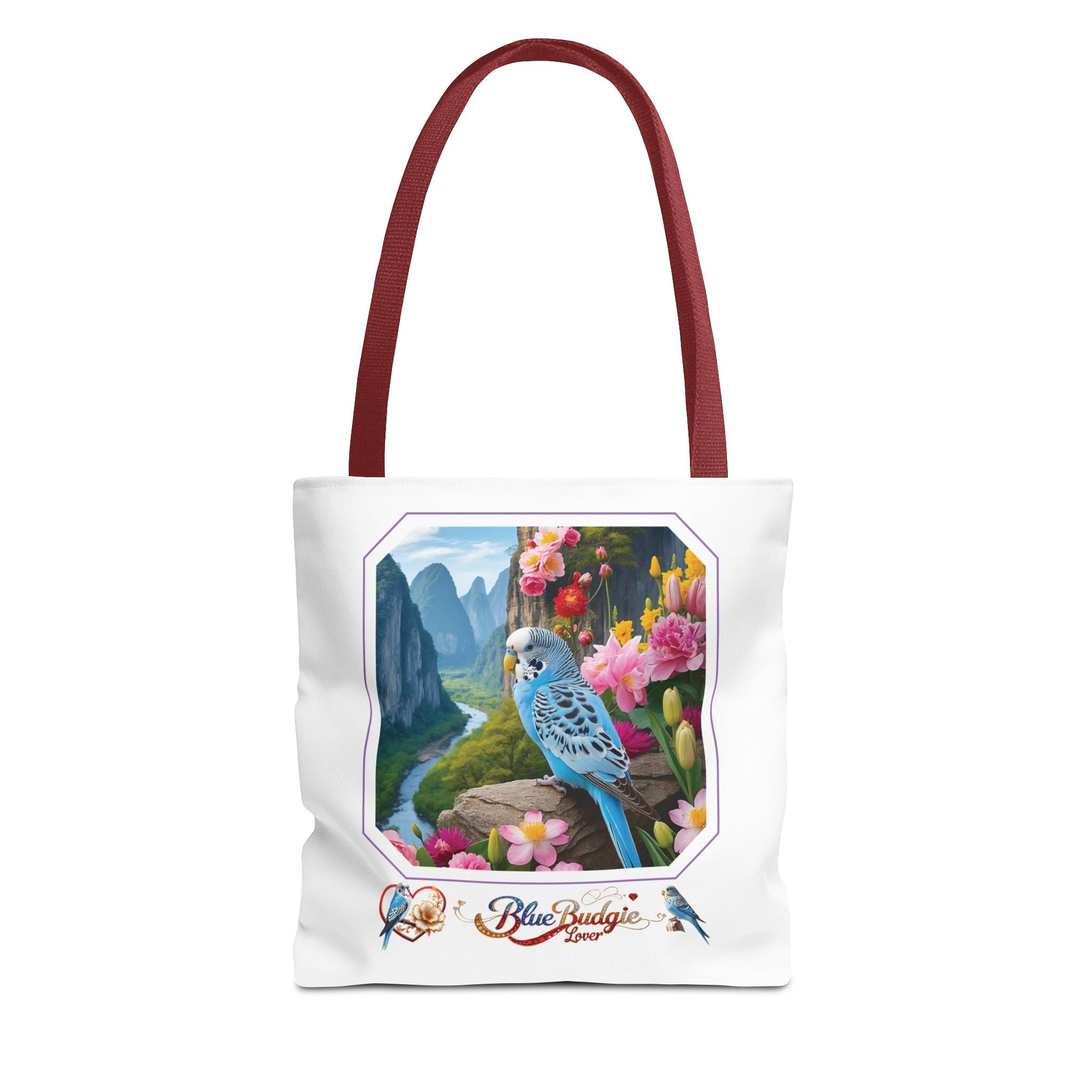 Blue Budgie Lover Mountain Tote Bag