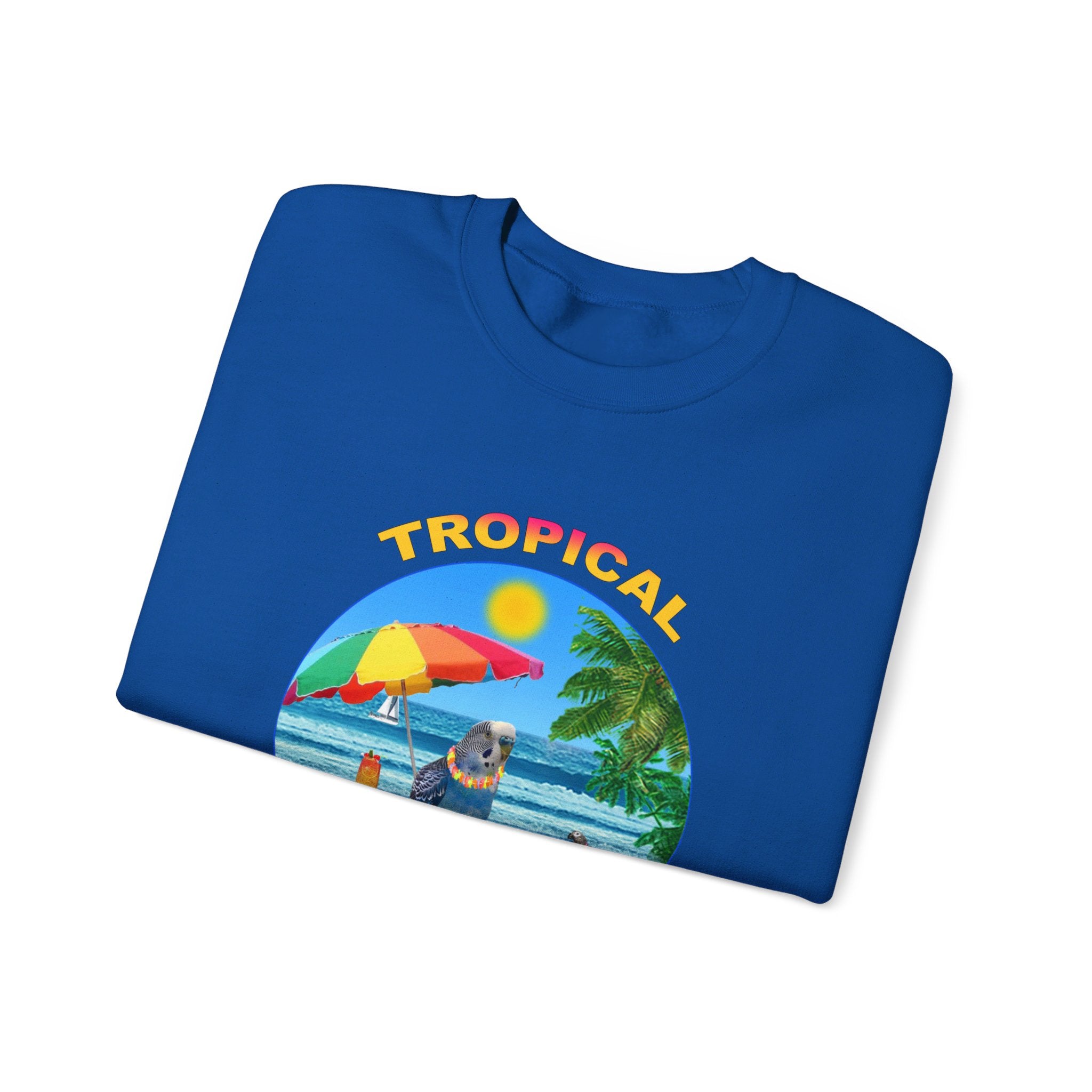 Tropical Parrot-Dise Blue Budgie Sweatshirt